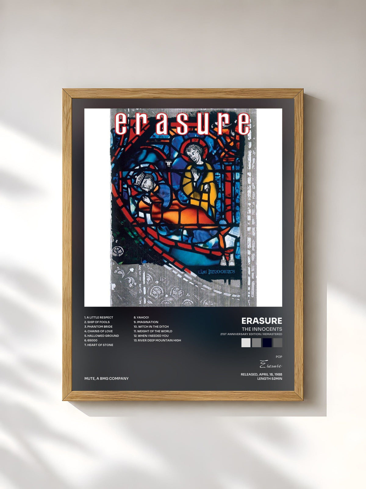 #bois Tableau de l'album The Innocents (21st Anniversary Edition / Remastered) de Erasure, cadre en bois brut, imprimé et encadré en France