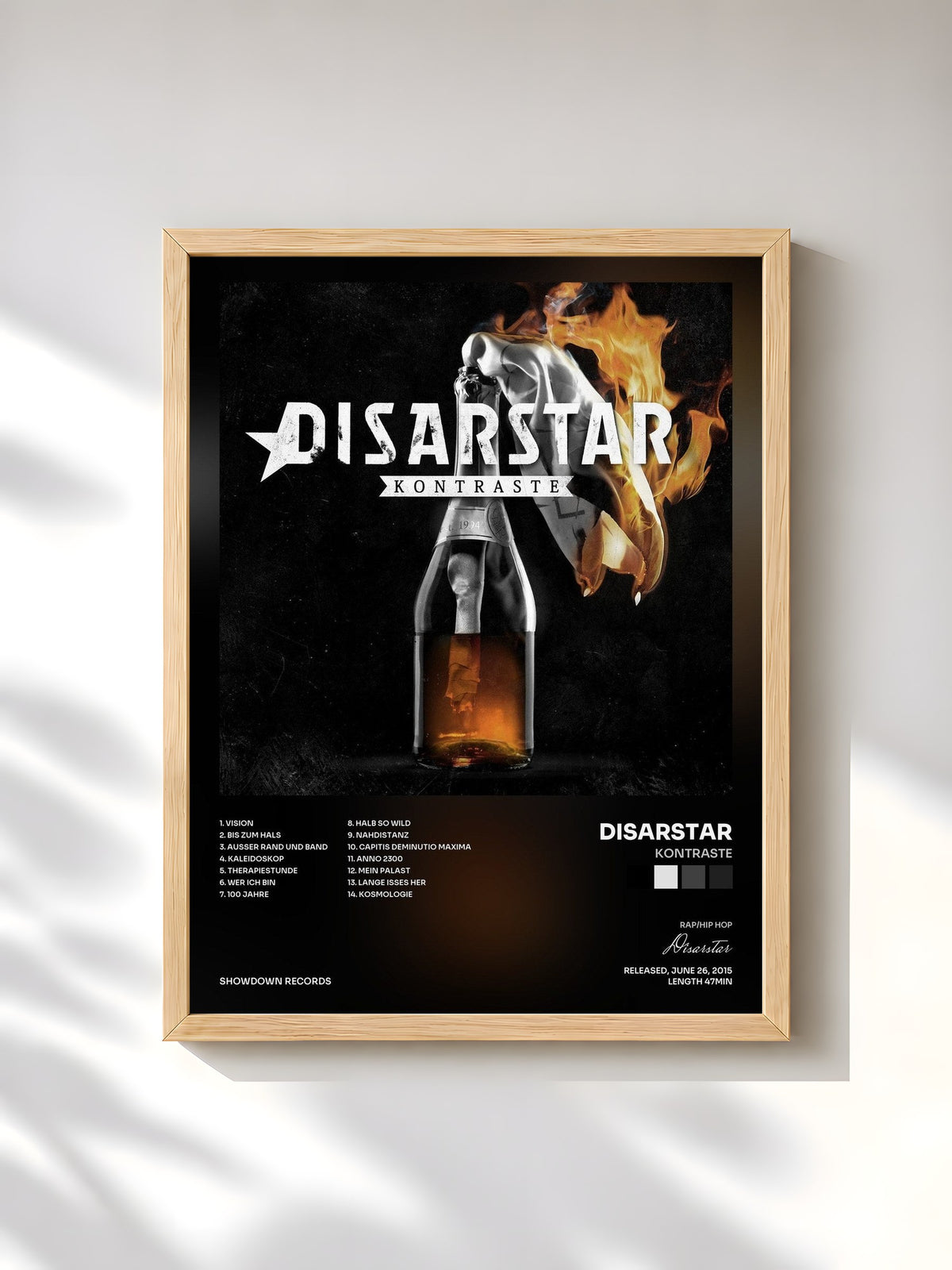 #bois Tableau de l'album Kontraste de Disarstar, cadre en bois brut, imprimé et encadré en France