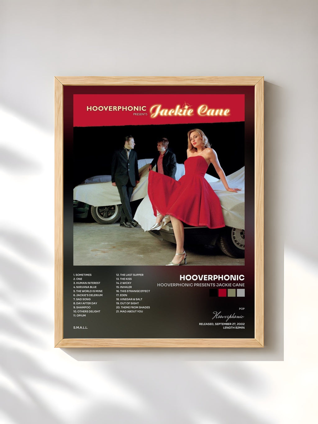 #bois Tableau de l'album Hooverphonic presents Jackie Cane de Hooverphonic, cadre en bois brut, imprimé et encadré en France