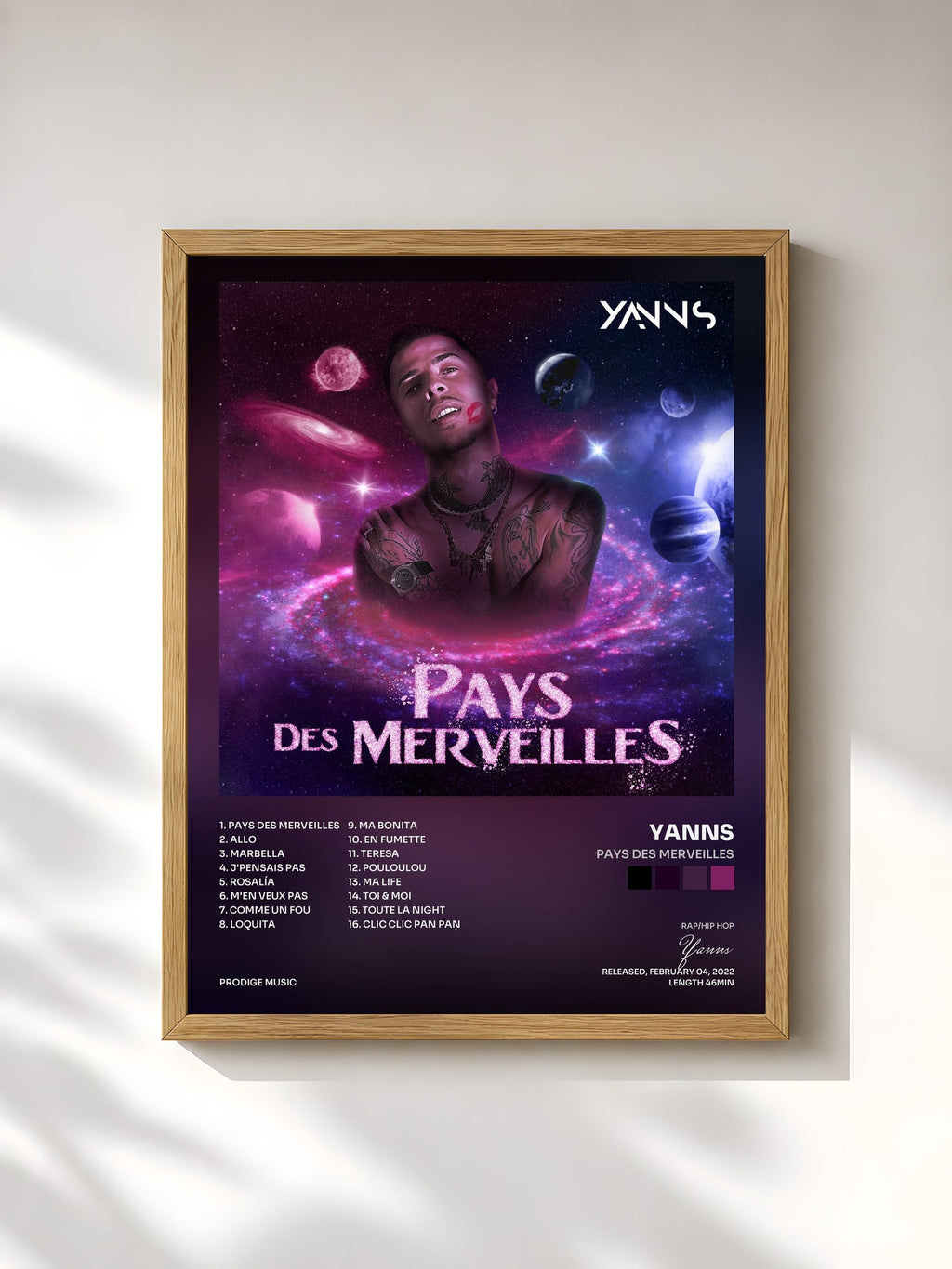 #bois Tableau de l'album Pays des merveilles de Yanns, cadre en bois brut, imprimé et encadré en France