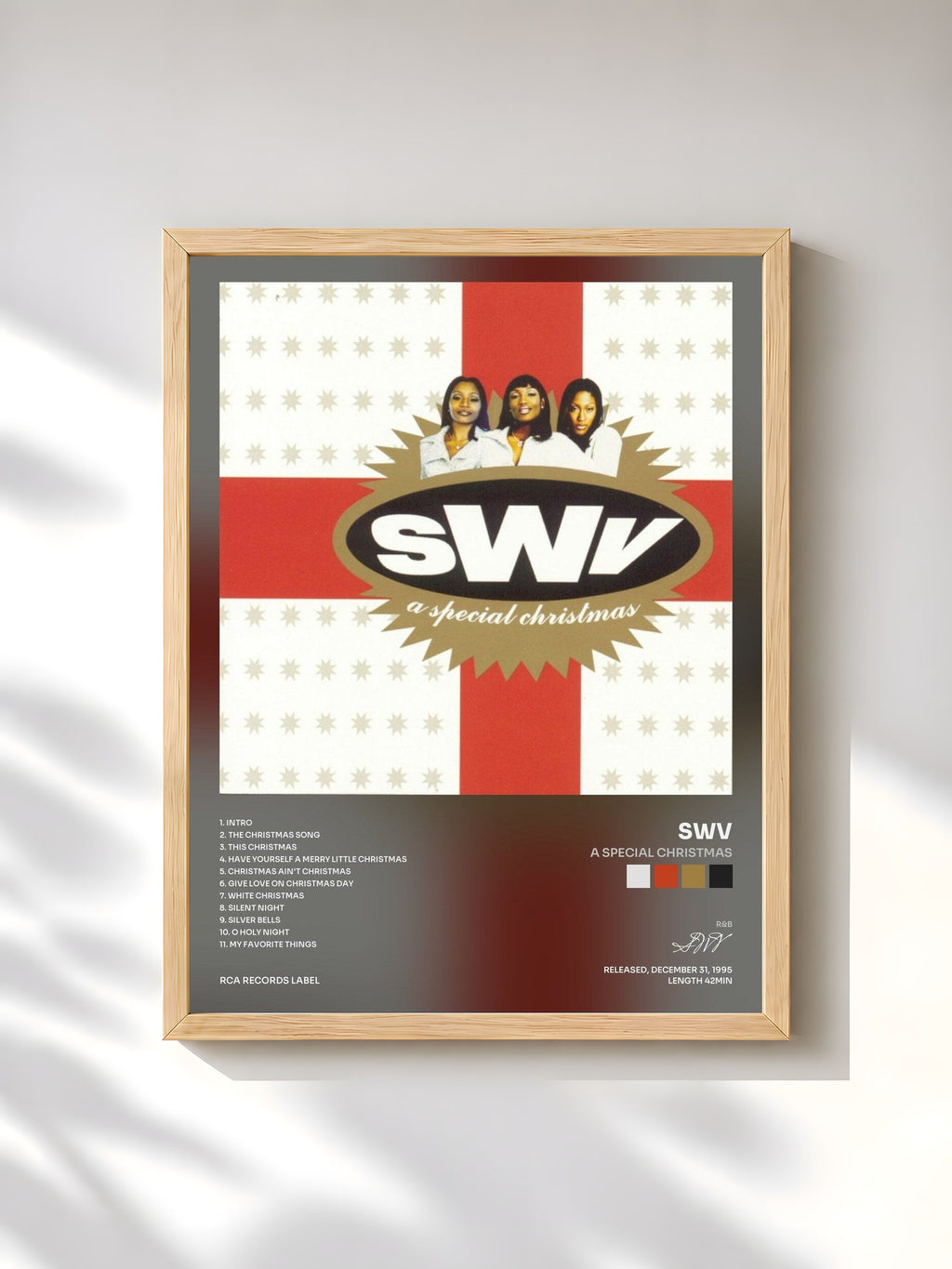 #bois Tableau de l'album A Special Christmas de SWV, cadre en bois brut, imprimé et encadré en France