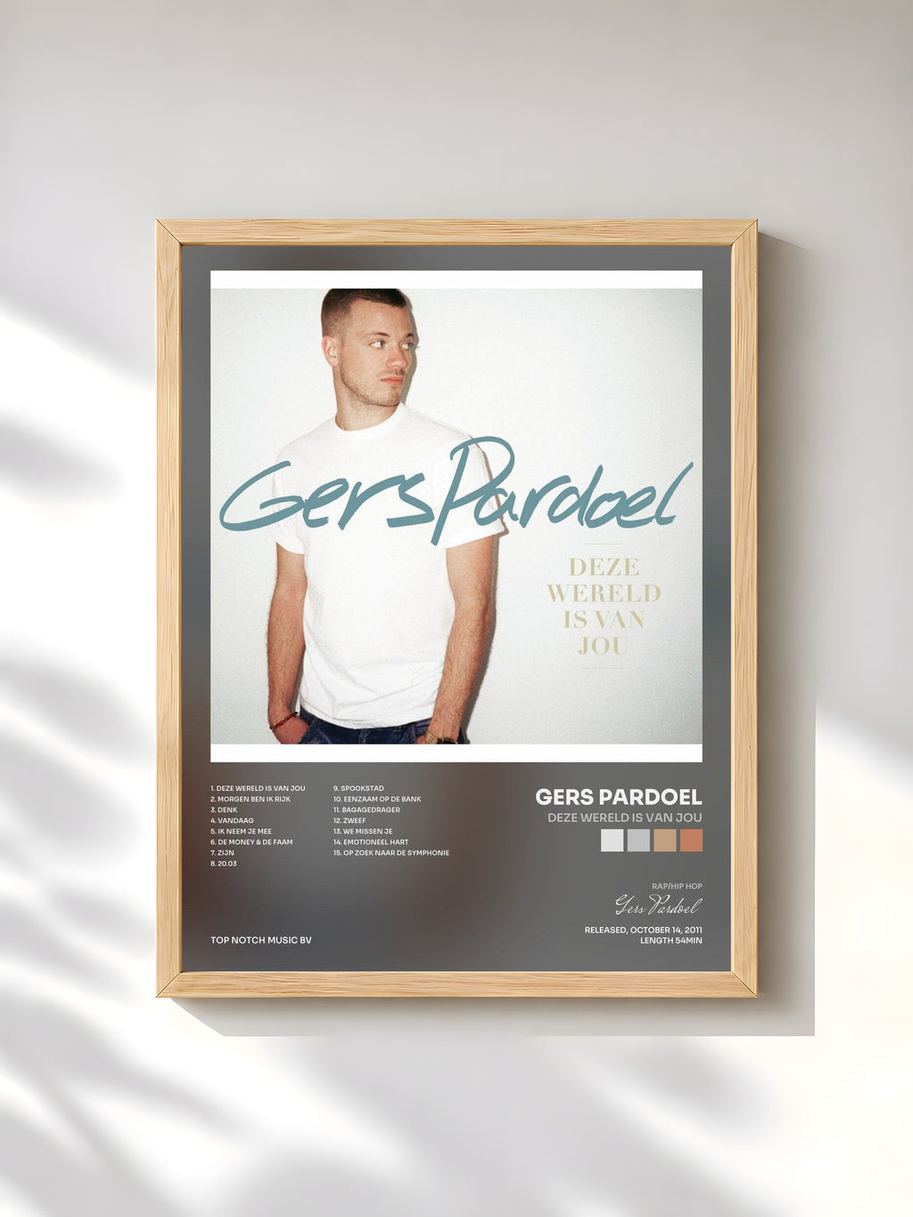#bois Tableau de l'album Deze Wereld Is Van Jou de Gers Pardoel, cadre en bois brut, imprimé et encadré en France