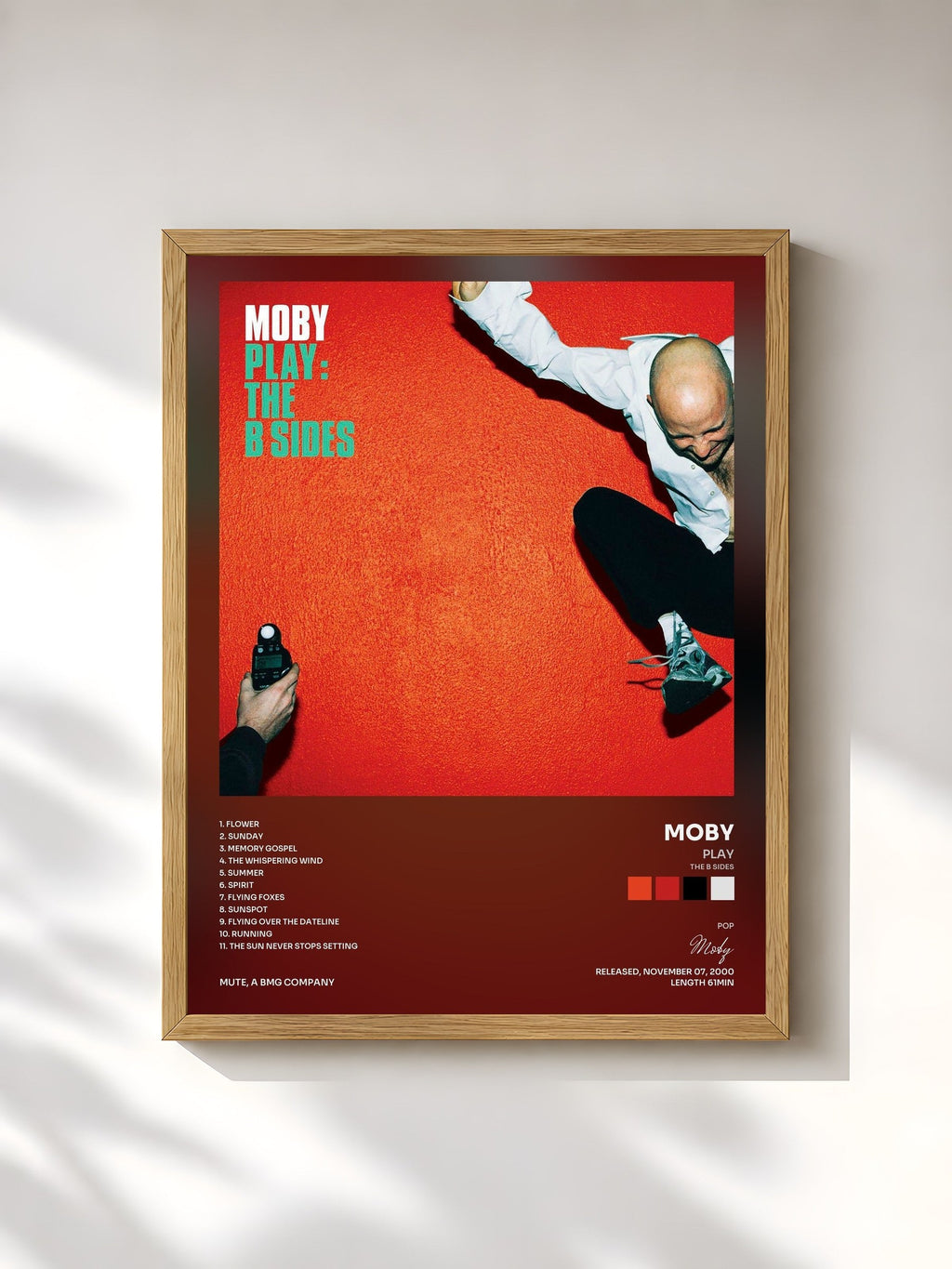 #bois Tableau de l'album Play (The B Sides) de Moby, cadre en bois brut, imprimé et encadré en France