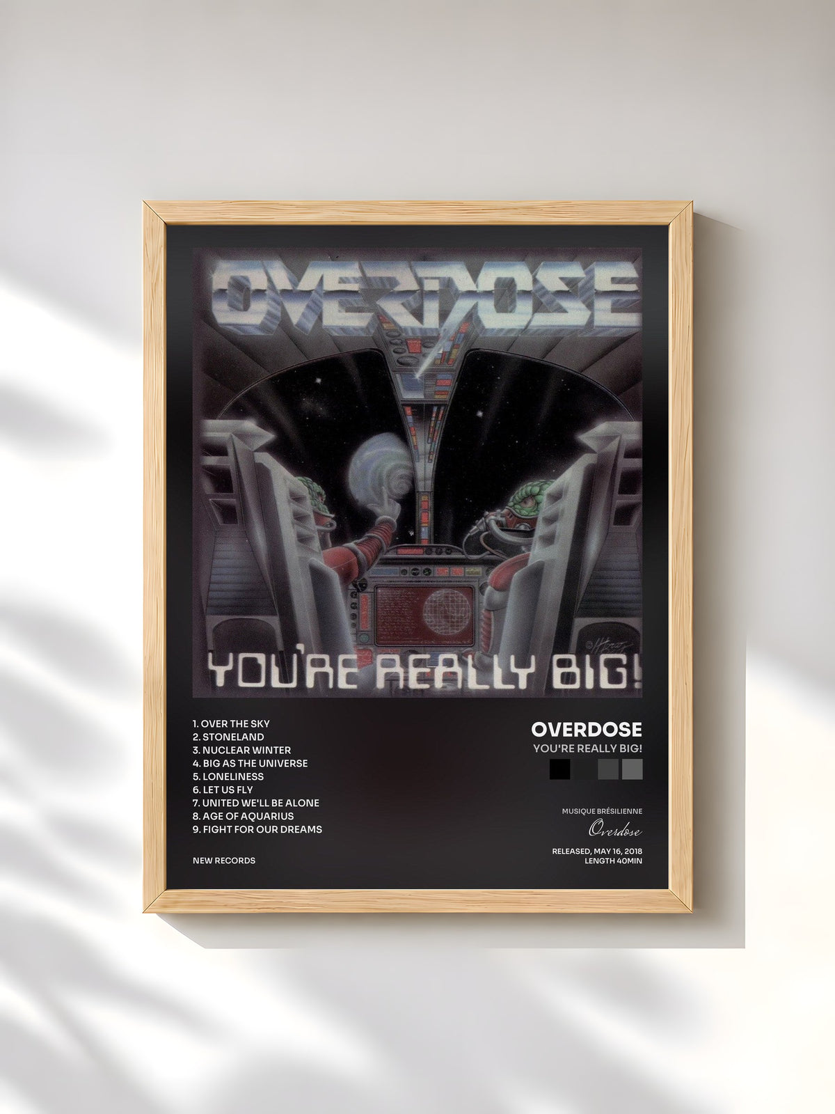 #bois Tableau de l'album You're Really Big! de Overdose, cadre en bois brut, imprimé et encadré en France