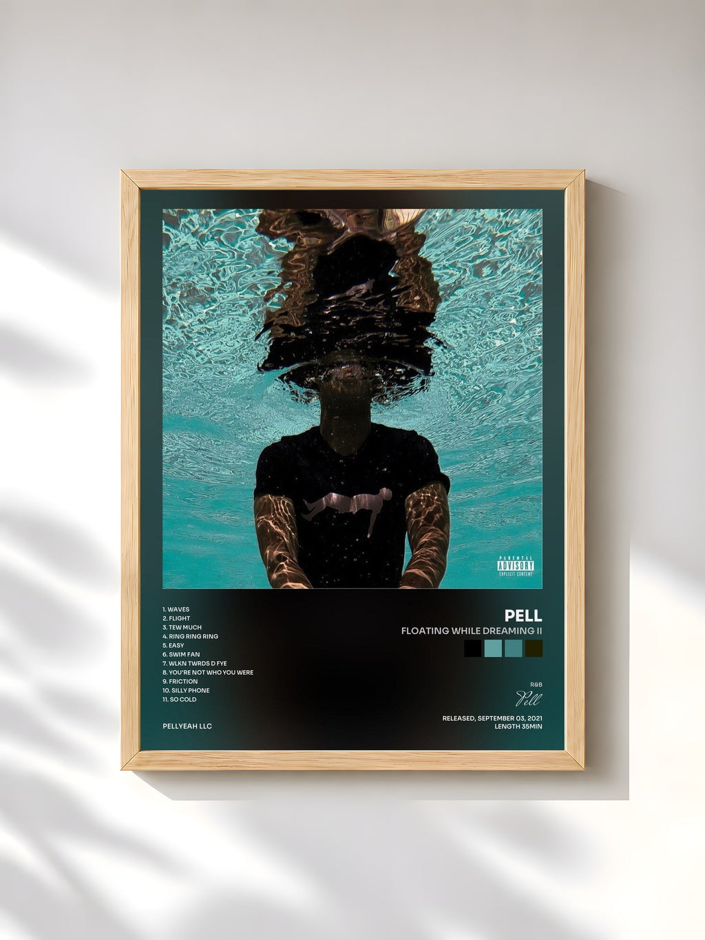 #bois Tableau de l'album Floating While Dreaming II de Pell, cadre en bois brut, imprimé et encadré en France