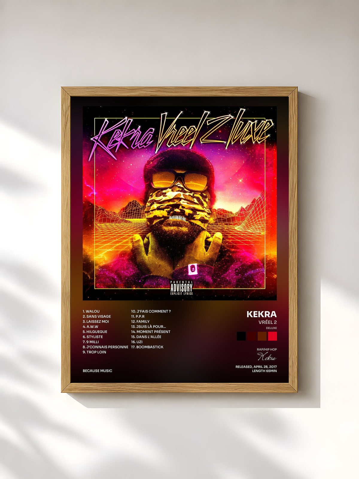 #bois Tableau de l'album Vréel 2 (Deluxe) de Kekra, cadre en bois brut, imprimé et encadré en France