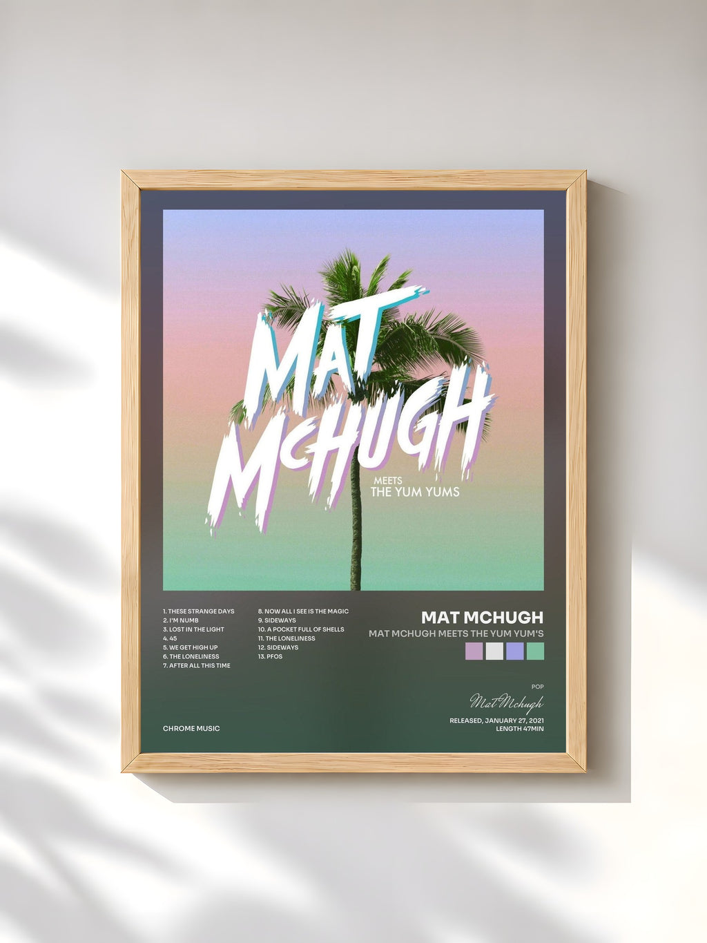 #bois Tableau de l'album Mat McHugh meets The YUM YUM's de Mat Mchugh, cadre en bois brut, imprimé et encadré en France