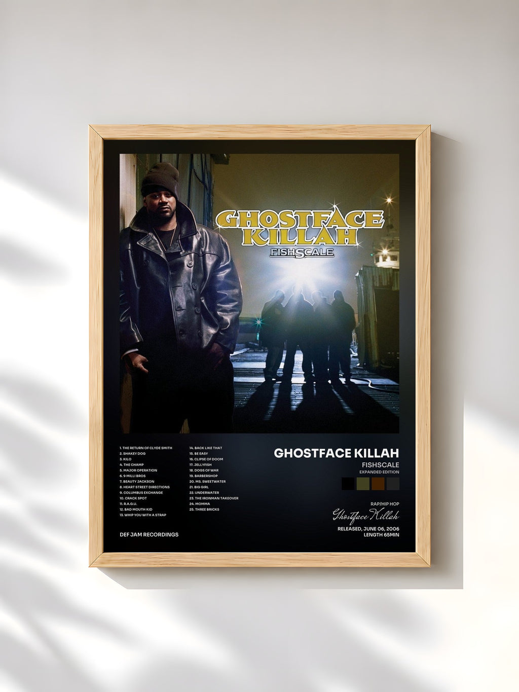 #bois Tableau de l'album Fishscale (Expanded Edition) de Ghostface Killah, cadre en bois brut, imprimé et encadré en France