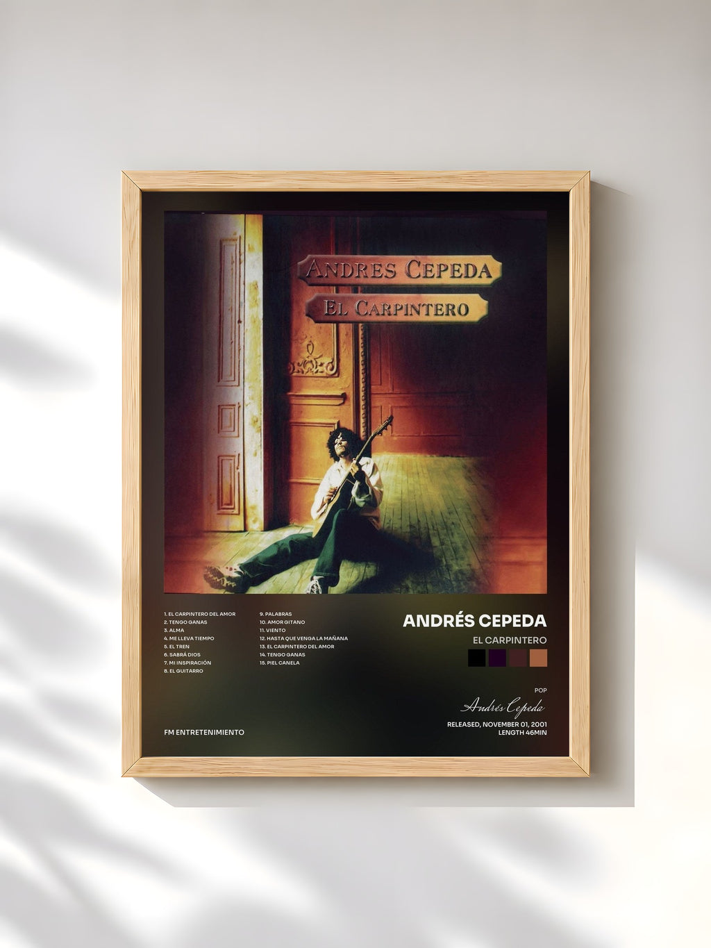 #bois Tableau de l'album El Carpintero de Andrés Cepeda, cadre en bois brut, imprimé et encadré en France