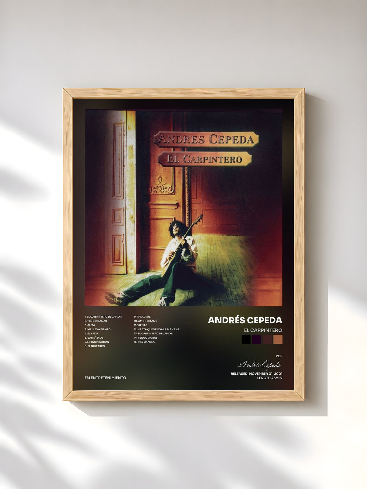 #bois Tableau de l'album El Carpintero de Andrés Cepeda, cadre en bois brut, imprimé et encadré en France