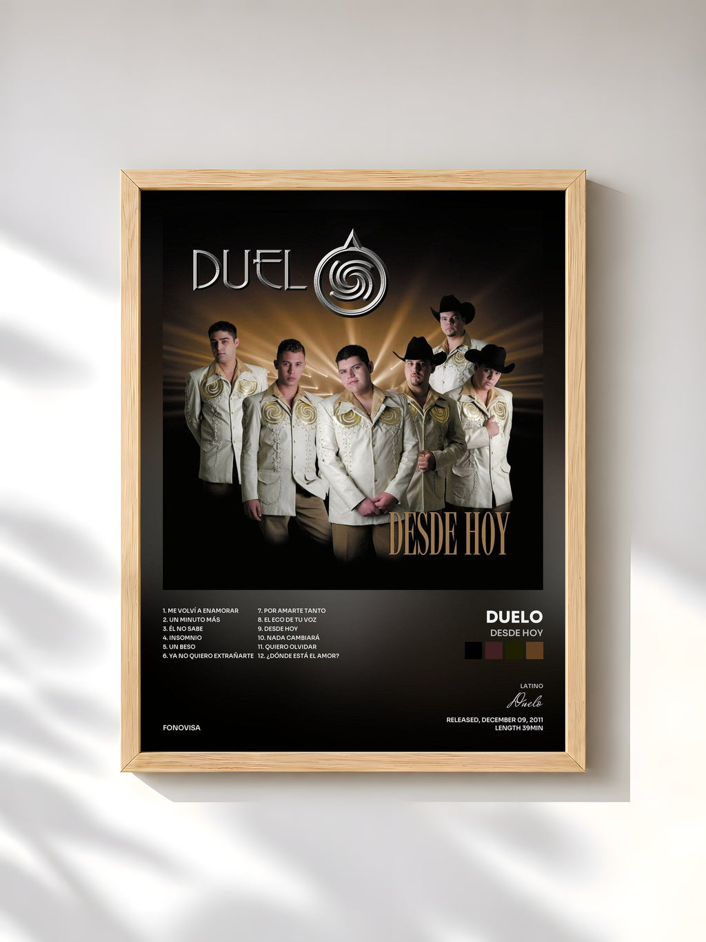 #bois Tableau de l'album Desde Hoy de Duelo, cadre en bois brut, imprimé et encadré en France