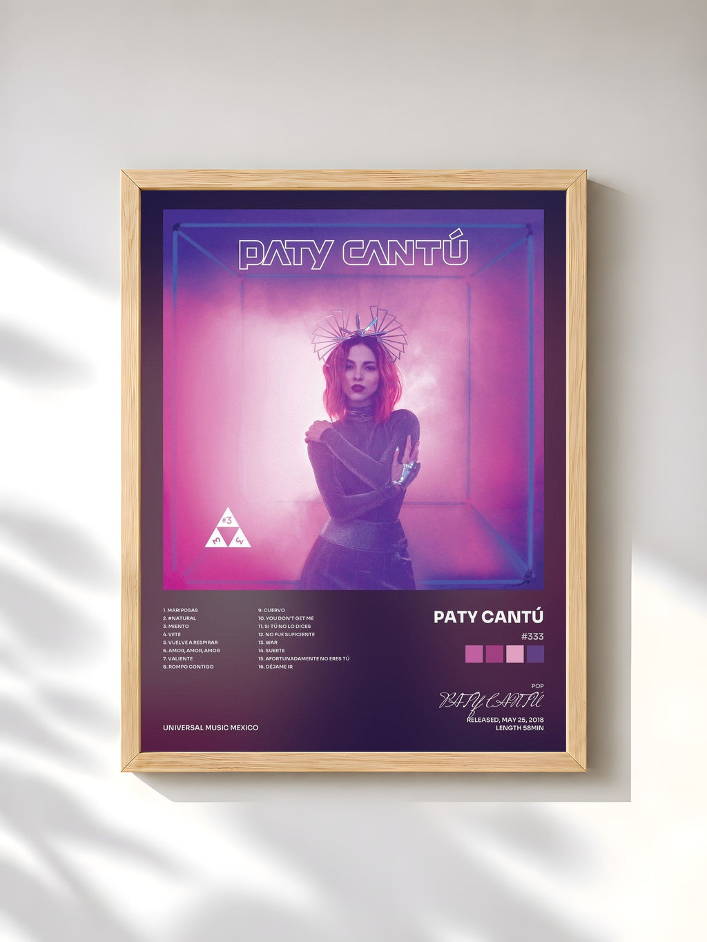 #bois Tableau de l'album #333 de PATY CANTÚ, cadre en bois brut, imprimé et encadré en France