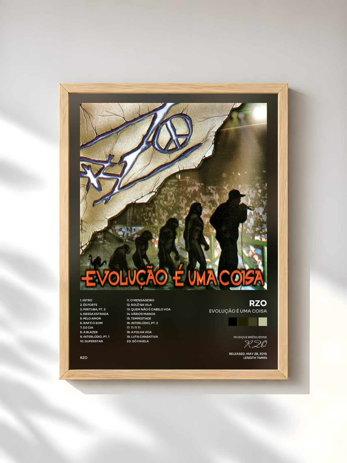 #bois Tableau de l'album Evolução É uma Coisa de RZO, cadre en bois brut, imprimé et encadré en France