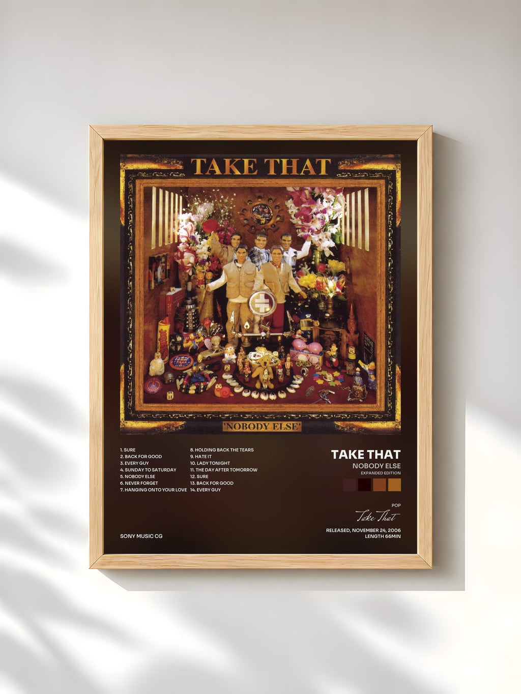 #bois Tableau de l'album Nobody Else (Expanded Edition) de Take That, cadre en bois brut, imprimé et encadré en France