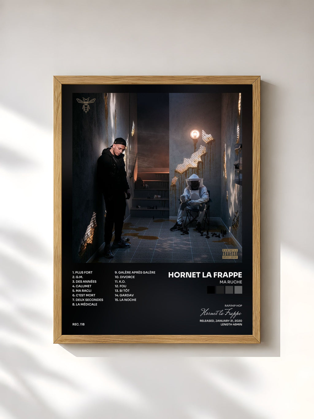 #bois Tableau de l'album Ma ruche de Hornet la Frappe, cadre en bois brut, imprimé et encadré en France