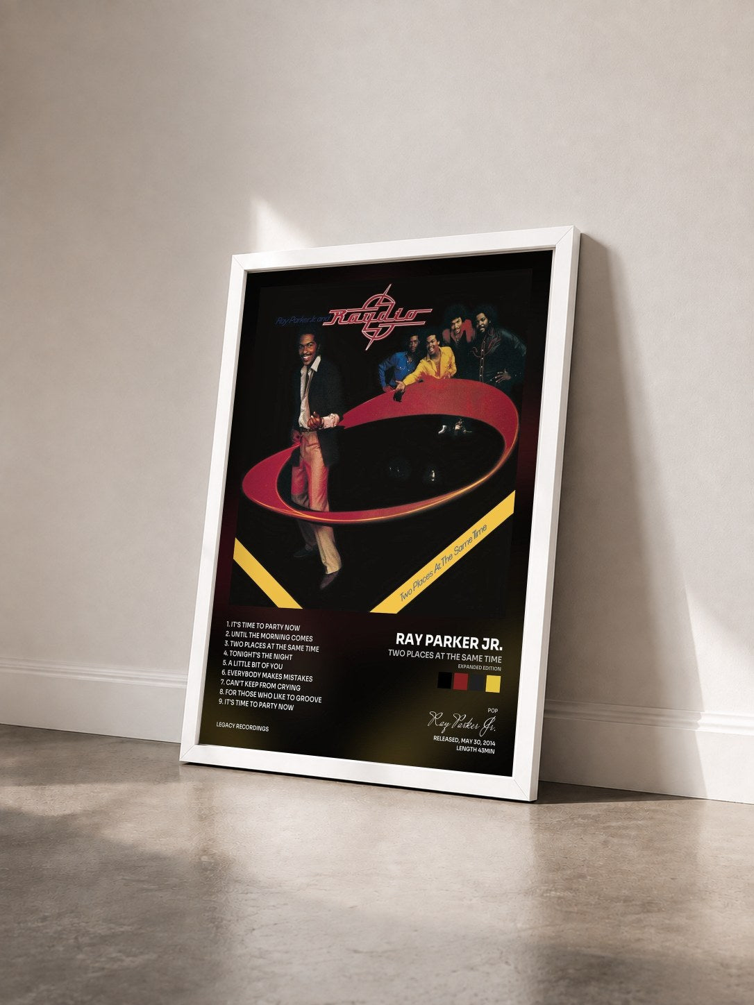 #blanc Tableau de l'album Two Places at the Same Time (Expanded Edition) de Ray Parker Jr. vu de trois quarts, cadre blanc