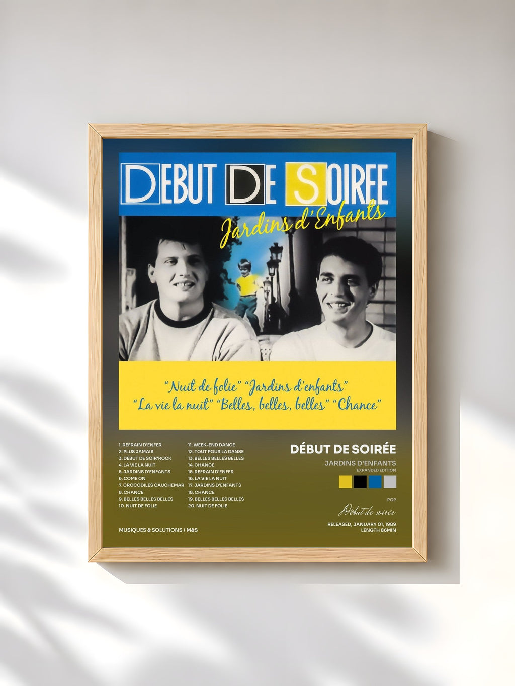 #bois Tableau de l'album Jardins d'enfants (Expanded Edition) de Début de soirée, cadre en bois brut, imprimé et encadré en France