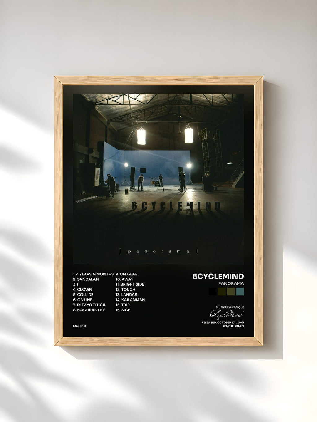 #bois Tableau de l'album Panorama de 6CycleMind, cadre en bois brut, imprimé et encadré en France