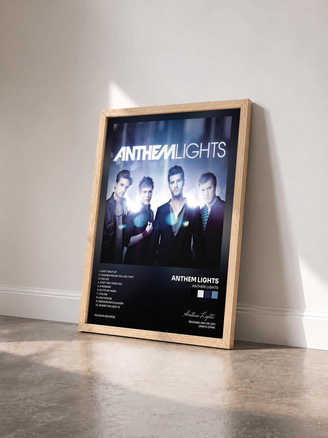 #bois Tableau de l'album Anthem Lights de Anthem Lights vu de trois quarts, cadre en bois brut