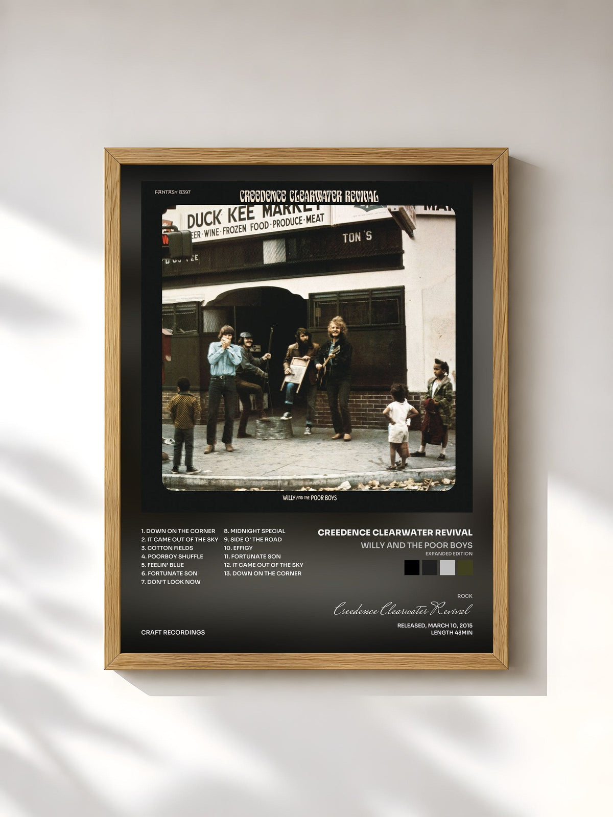 #bois Tableau de l'album Willy And The Poor Boys (Expanded Edition) de Creedence Clearwater Revival, cadre en bois brut, imprimé et encadré en France