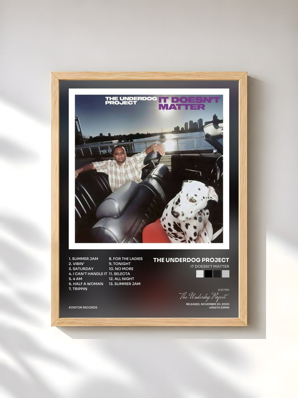 #bois Tableau de l'album It Doesn't Matter de The Underdog Project, cadre en bois brut, imprimé et encadré en France