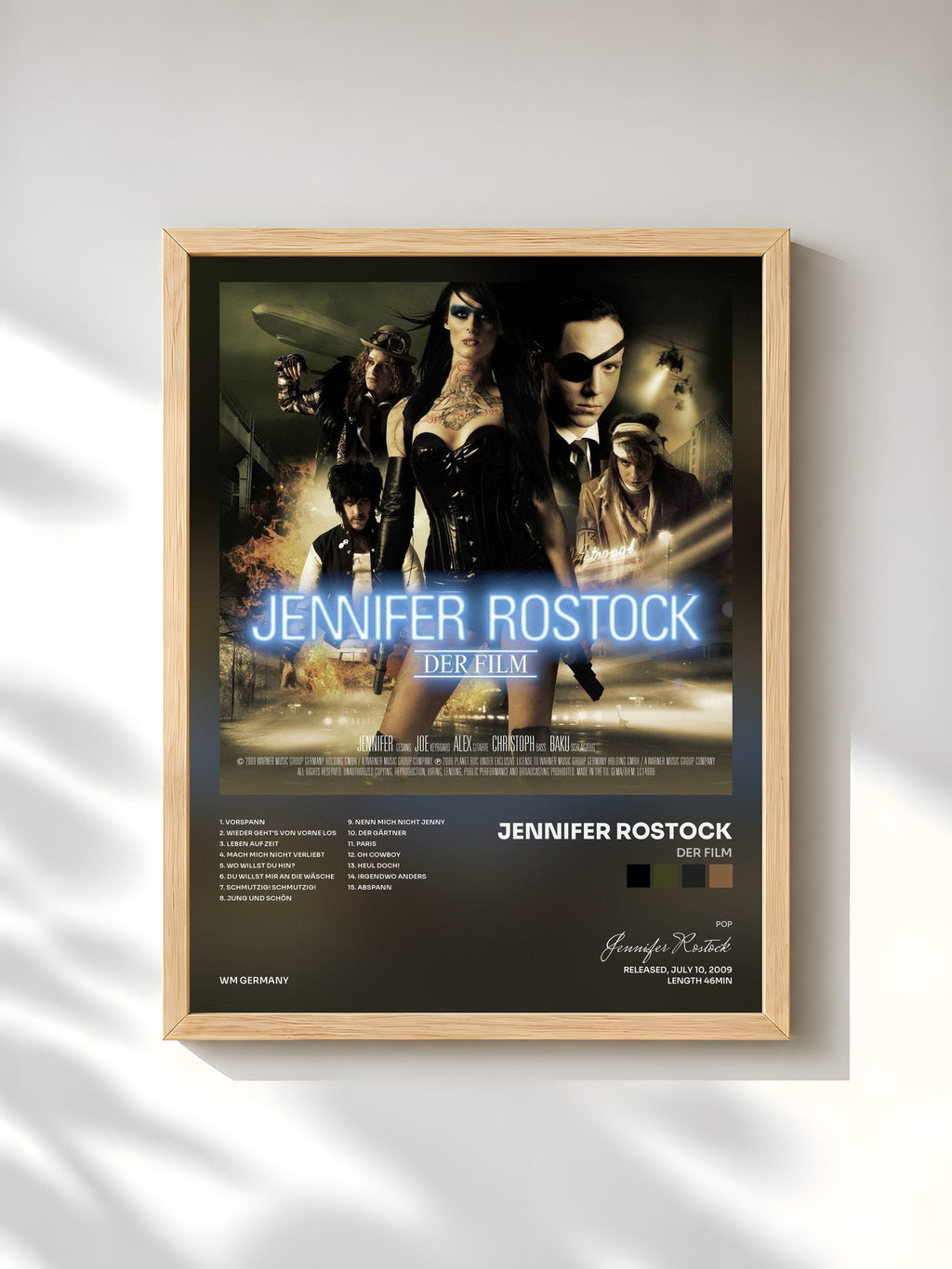 #bois Tableau de l'album Der Film de Jennifer Rostock, cadre en bois brut, imprimé et encadré en France