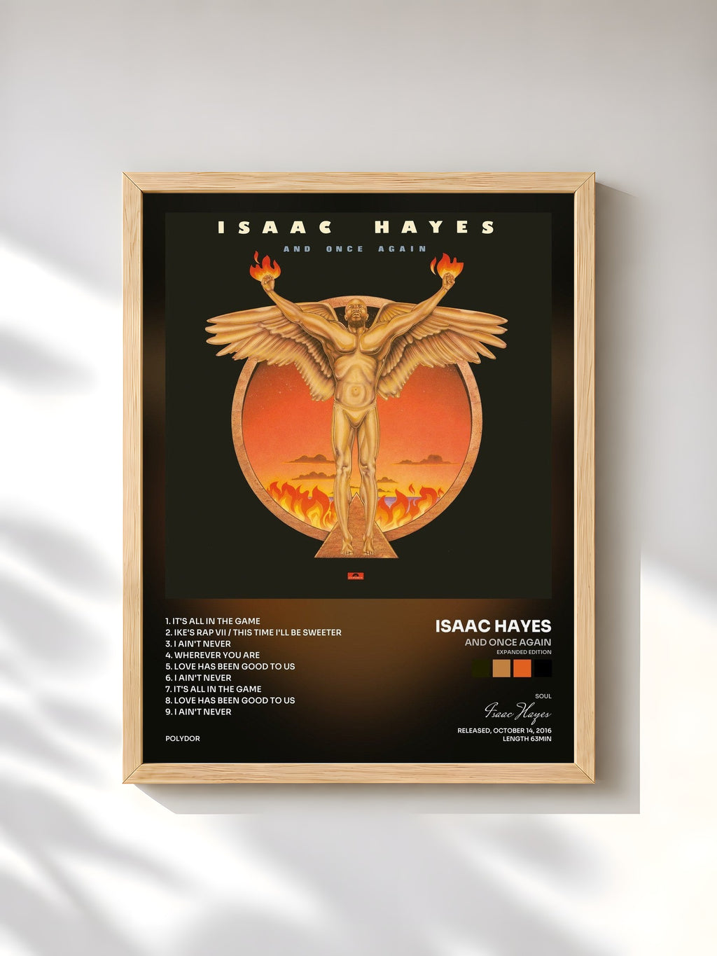 #bois Tableau de l'album And Once Again (Expanded Edition) de Isaac Hayes, cadre en bois brut, imprimé et encadré en France