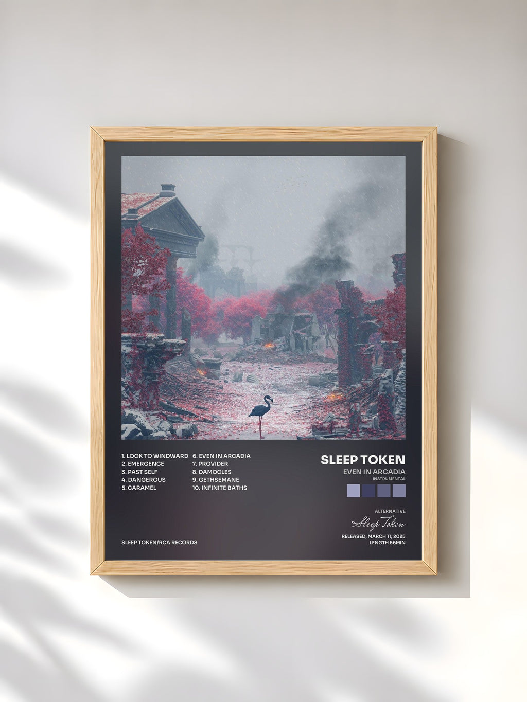 #bois Tableau de l'album Even In Arcadia (Instrumental) de Sleep Token, cadre en bois brut, imprimé et encadré en France