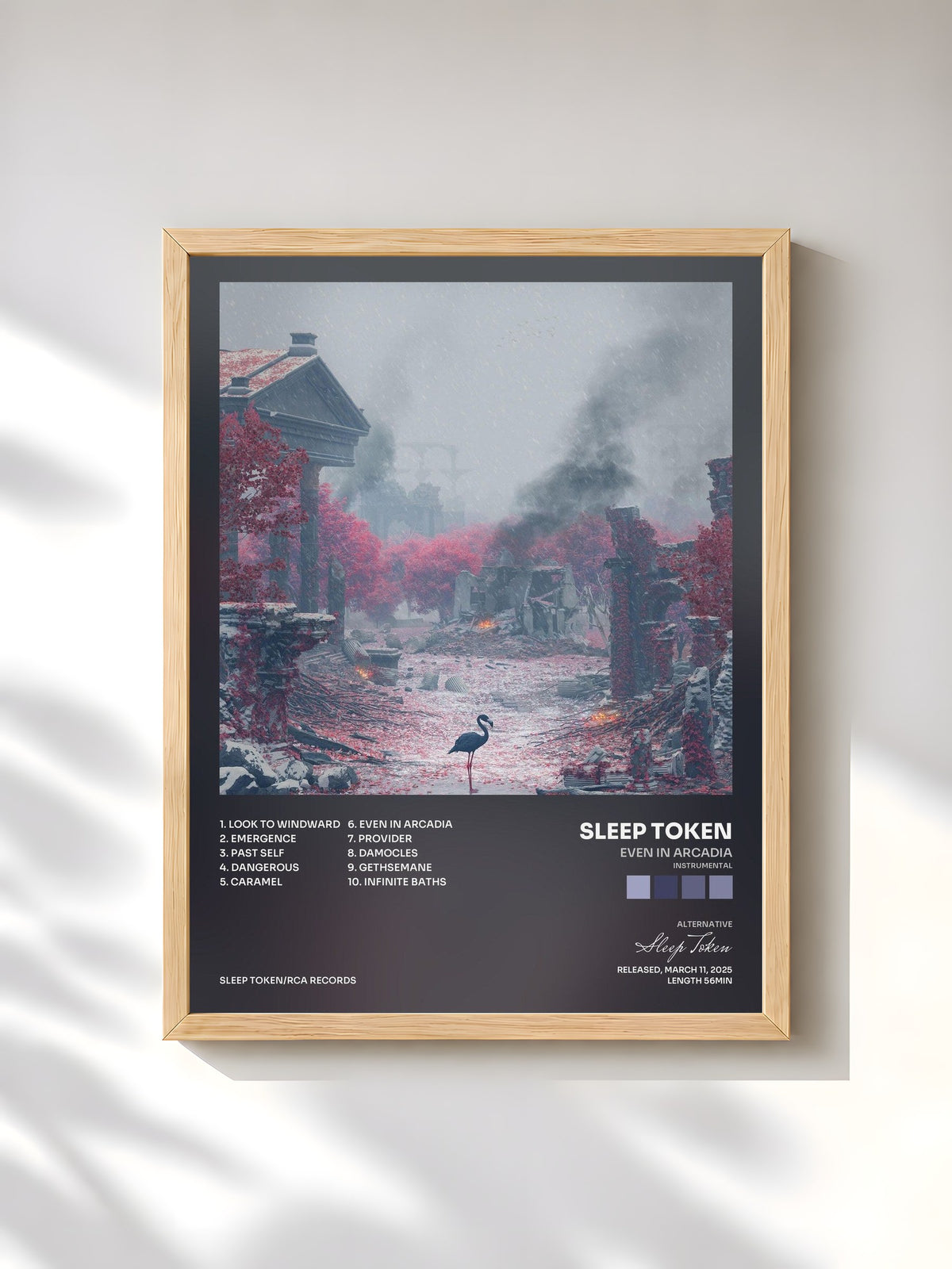 #bois Tableau de l'album Even In Arcadia (Instrumental) de Sleep Token, cadre en bois brut, imprimé et encadré en France