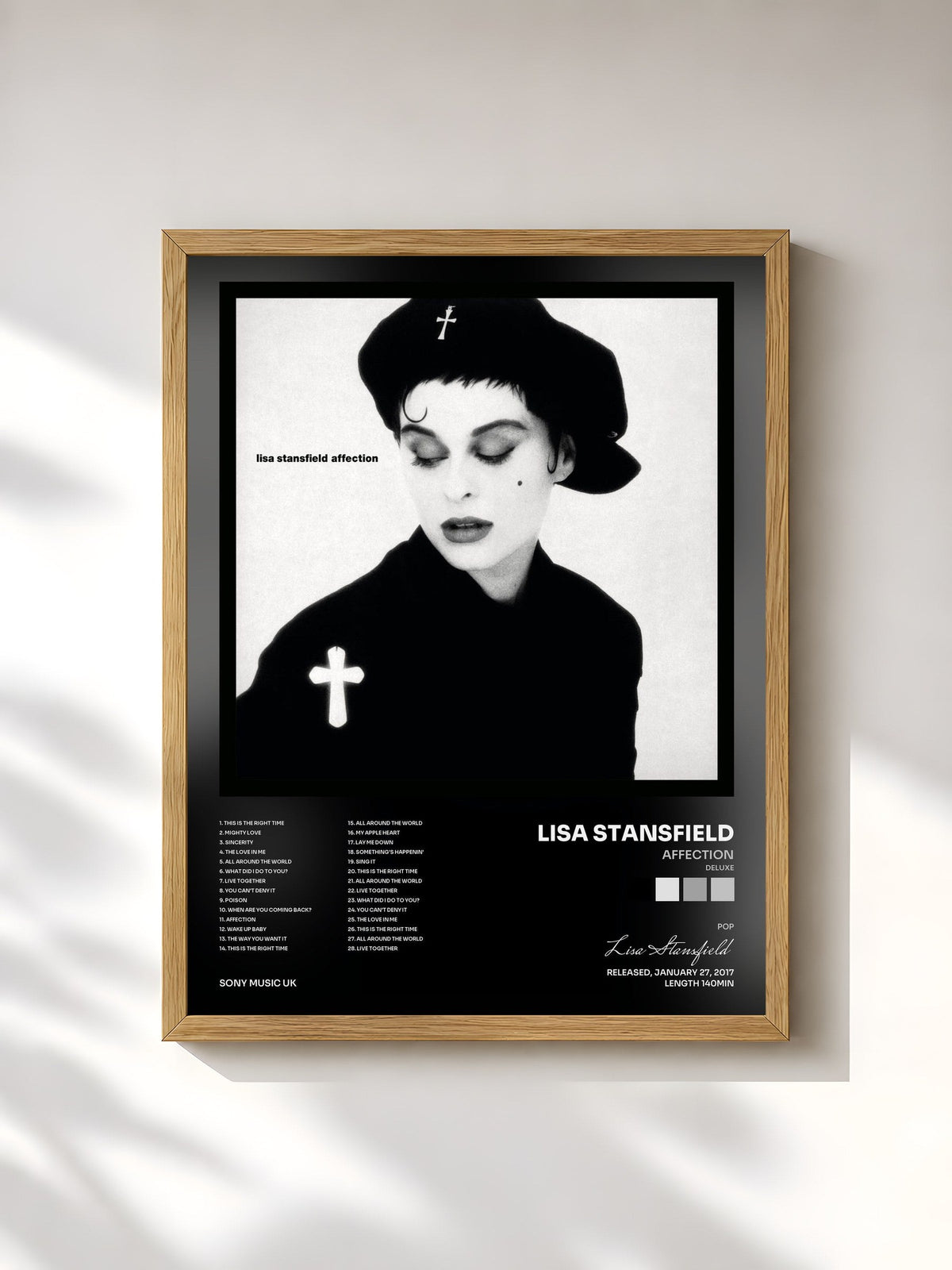 #bois Tableau de l'album Affection (Deluxe) de Lisa Stansfield, cadre en bois brut, imprimé et encadré en France