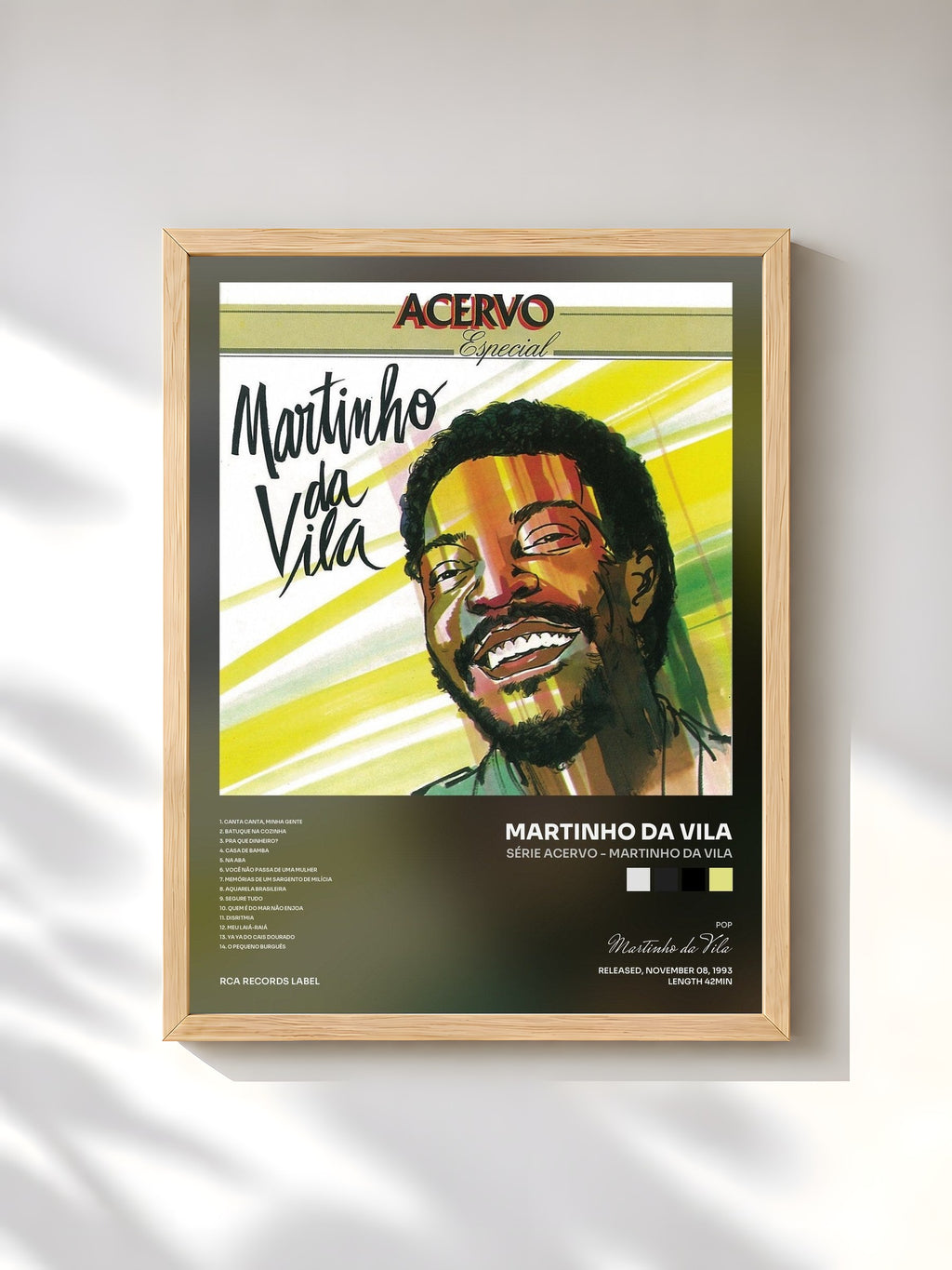 #bois Tableau de l'album Série Acervo - Martinho Da Vila de Martinho da Vila, cadre en bois brut, imprimé et encadré en France