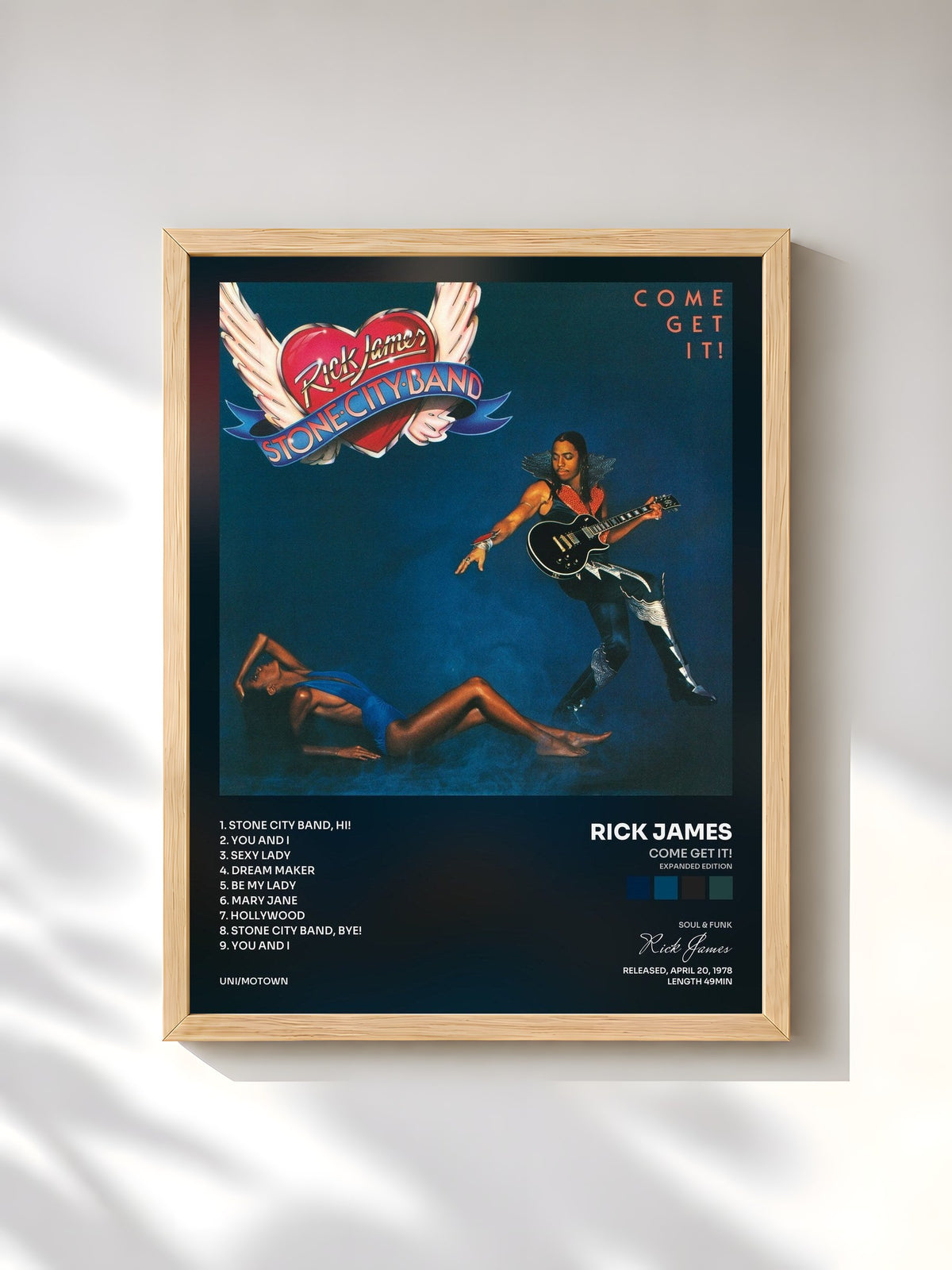 #bois Tableau de l'album Come Get It! (Expanded Edition) de Rick James, cadre en bois brut, imprimé et encadré en France