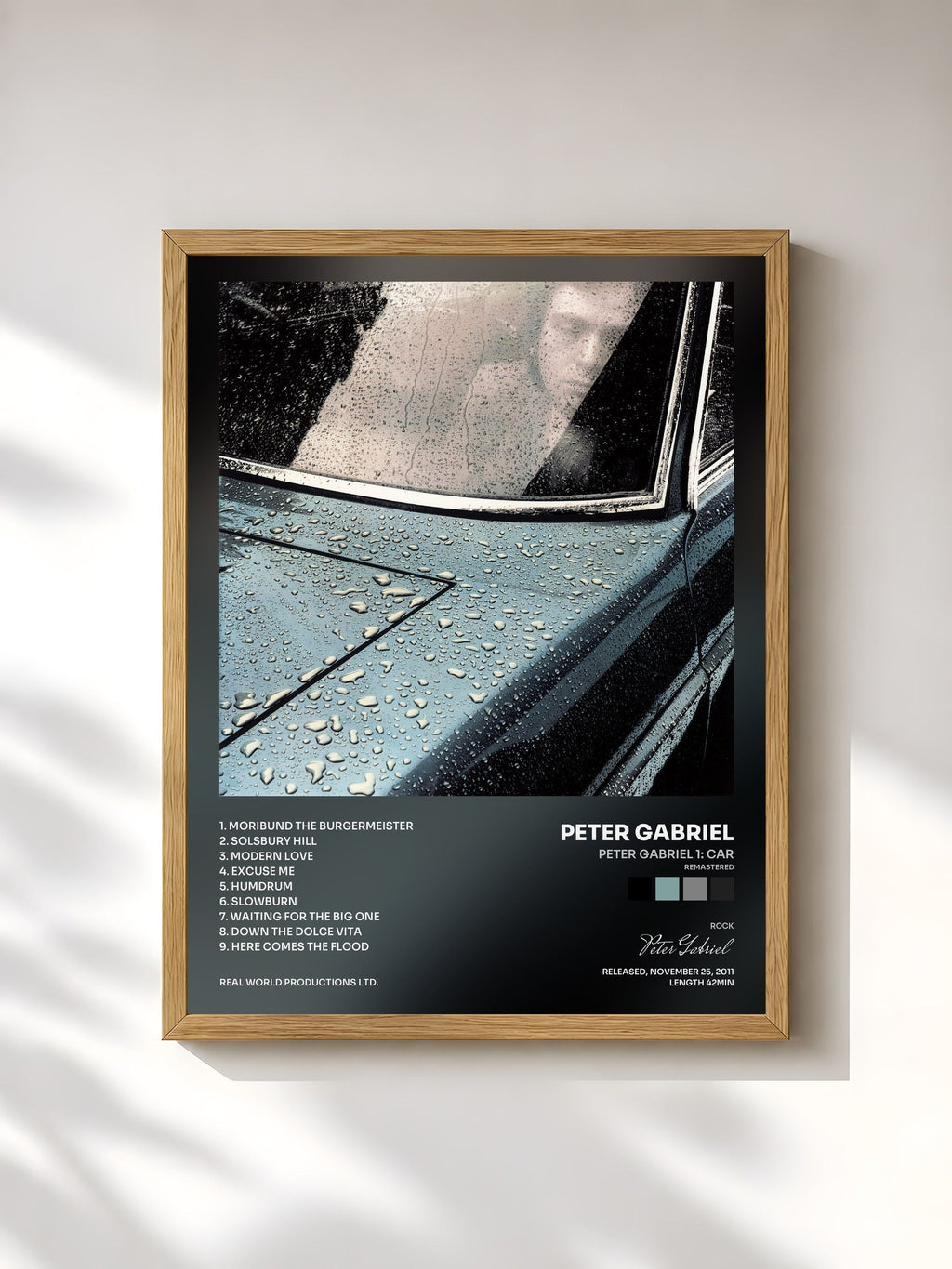 #bois Tableau de l'album Peter Gabriel 1: Car (Remastered) de Peter Gabriel, cadre en bois brut, imprimé et encadré en France