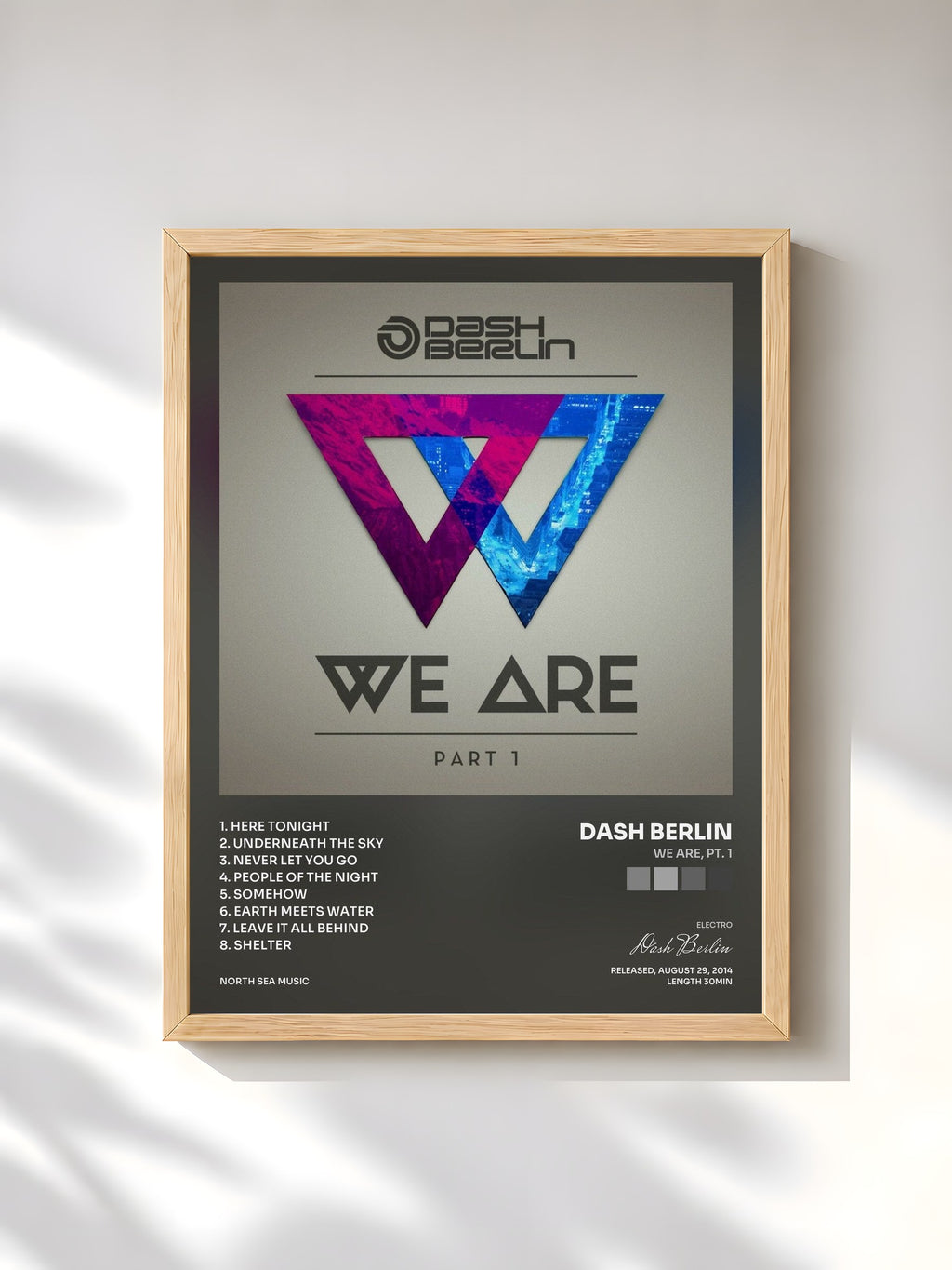 #bois Tableau de l'album We Are, Pt. 1 de Dash Berlin, cadre en bois brut, imprimé et encadré en France