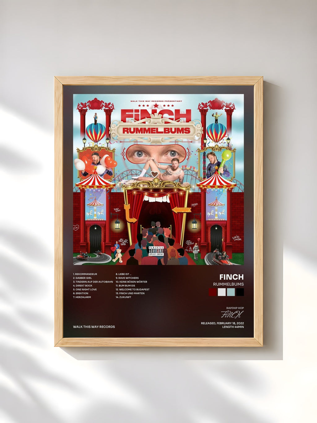 #bois Tableau de l'album Rummelbums de FiNCH, cadre en bois brut, imprimé et encadré en France