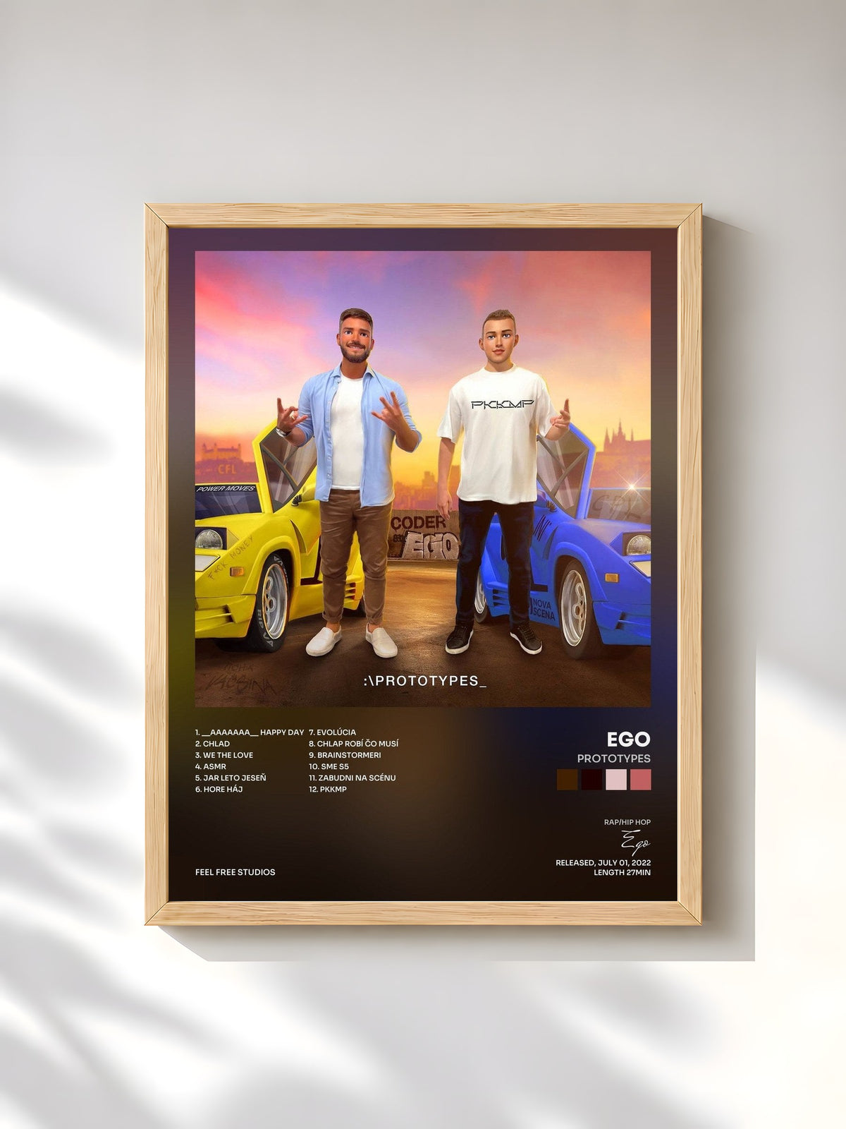 #bois Tableau de l'album PROTOTYPES de Ego, cadre en bois brut, imprimé et encadré en France