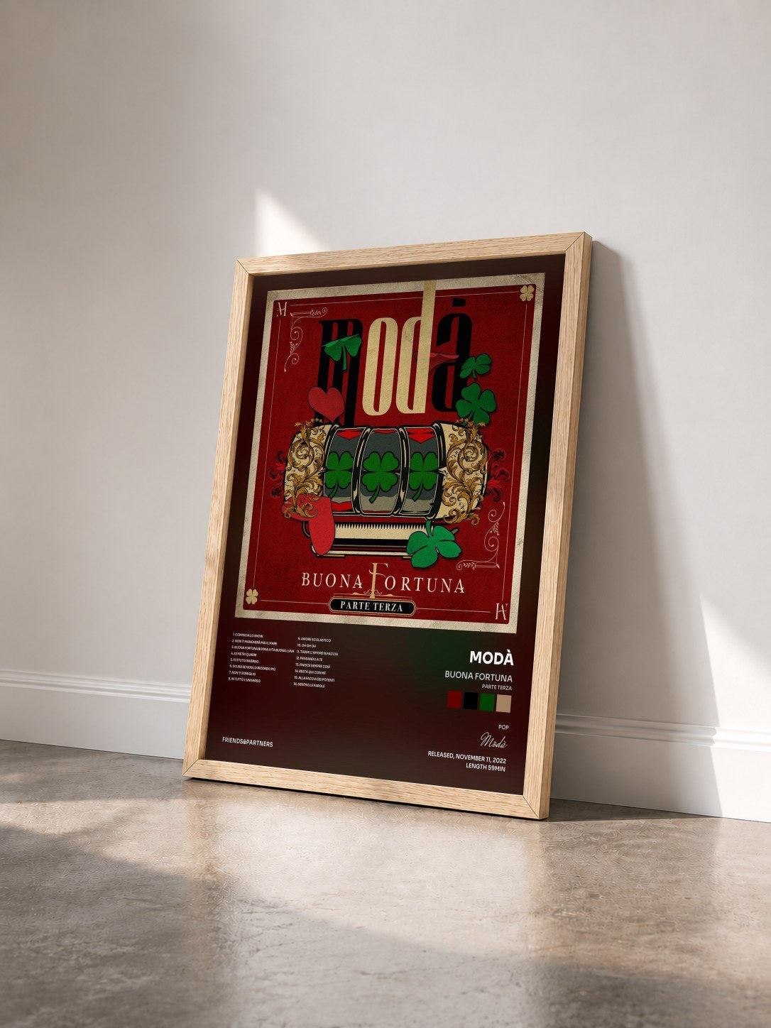 #bois Tableau de l'album Buona fortuna (Parte terza) de Modà vu de trois quarts, cadre en bois brut