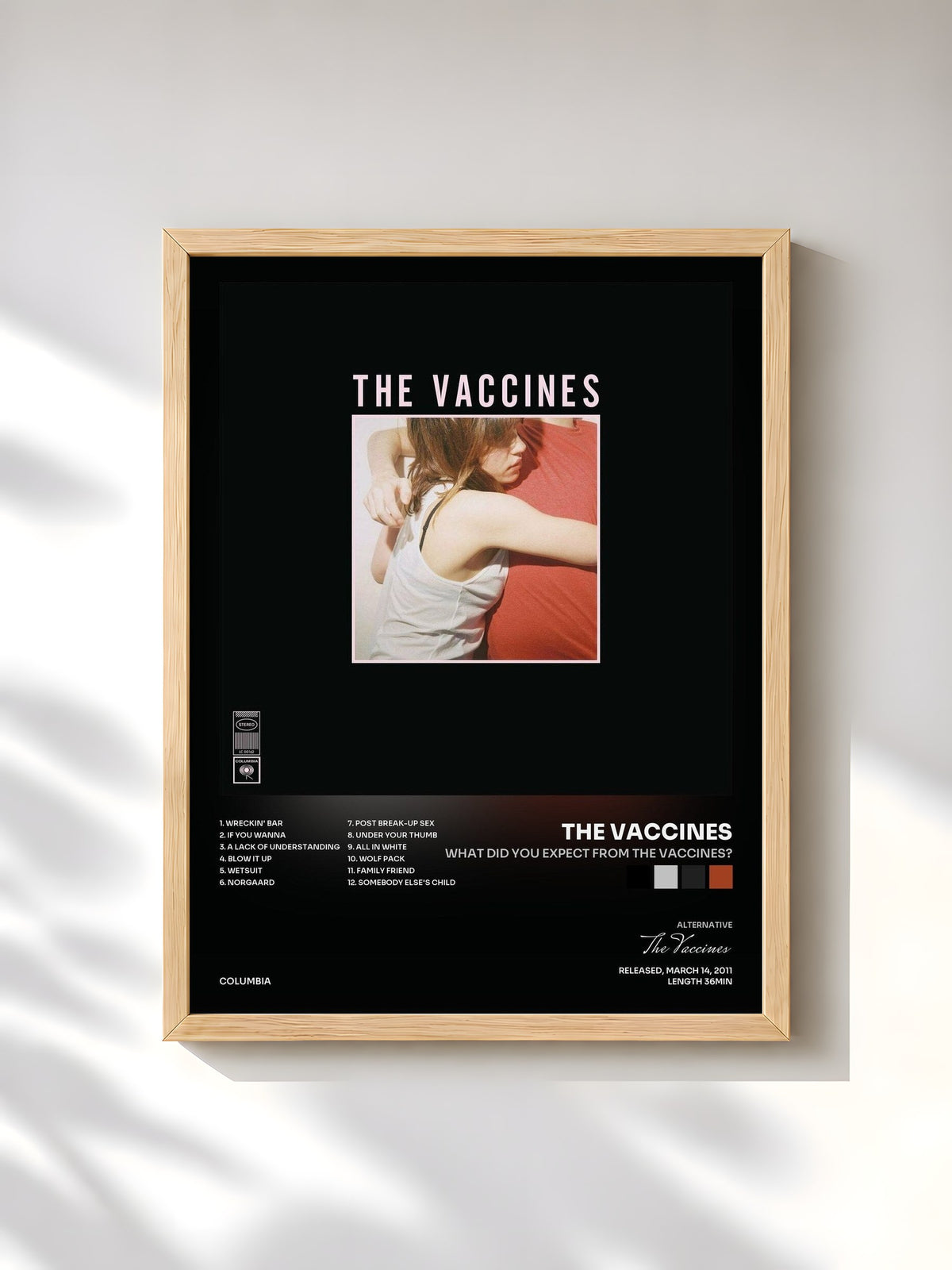 #bois Tableau de l'album What Did You Expect from The Vaccines? de The Vaccines, cadre en bois brut, imprimé et encadré en France