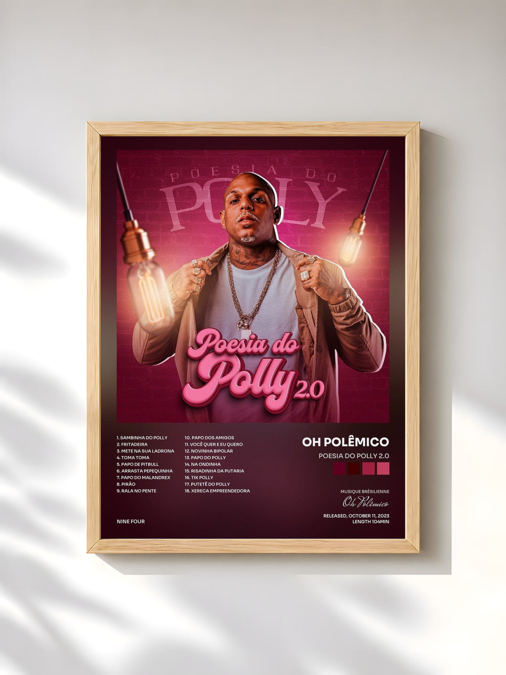 #bois Tableau de l'album Poesia do Polly 2.0 de Oh Polêmico, cadre en bois brut, imprimé et encadré en France