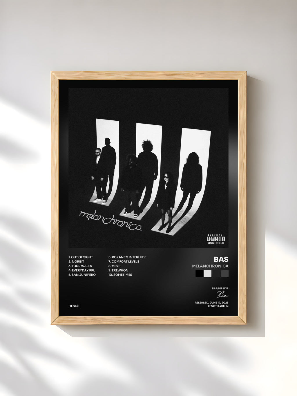 #bois Tableau de l'album Melanchronica de Bas, cadre en bois brut, imprimé et encadré en France
