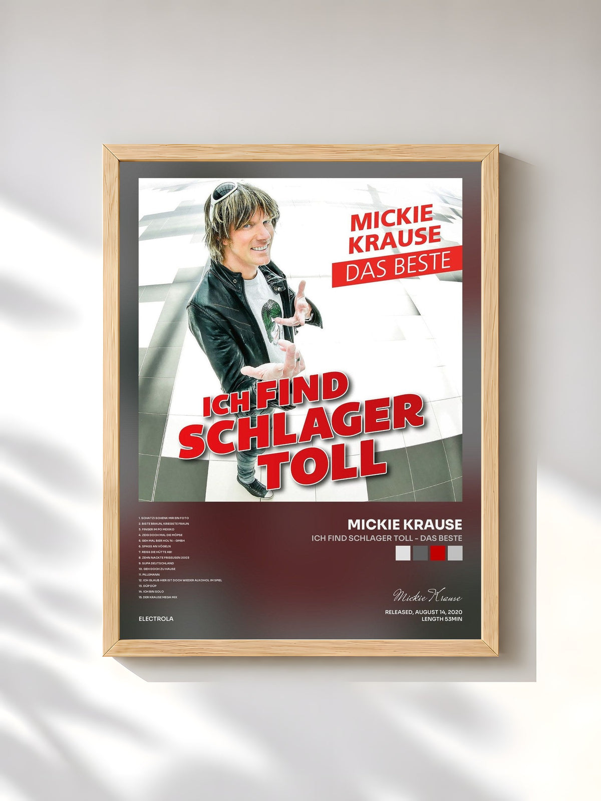 #bois Tableau de l'album Ich find Schlager toll - Das Beste de Mickie Krause, cadre en bois brut, imprimé et encadré en France