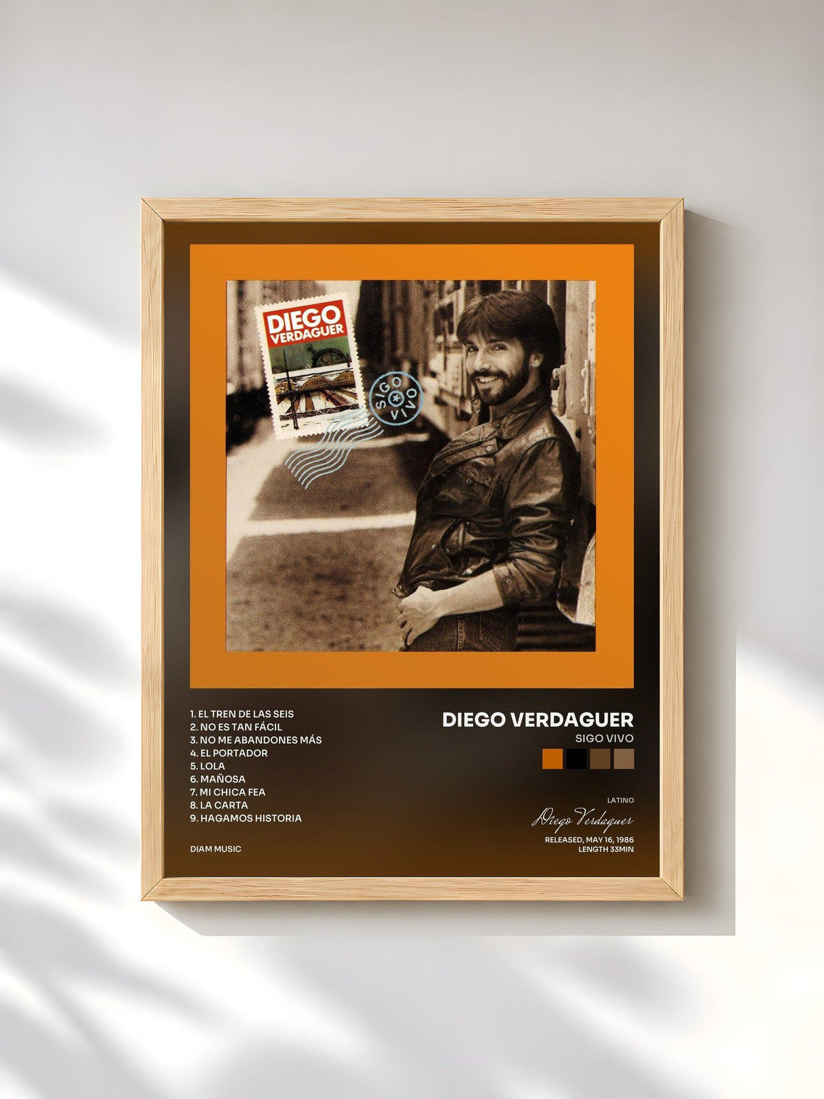 #bois Tableau de l'album Sigo Vivo de Diego Verdaguer, cadre en bois brut, imprimé et encadré en France