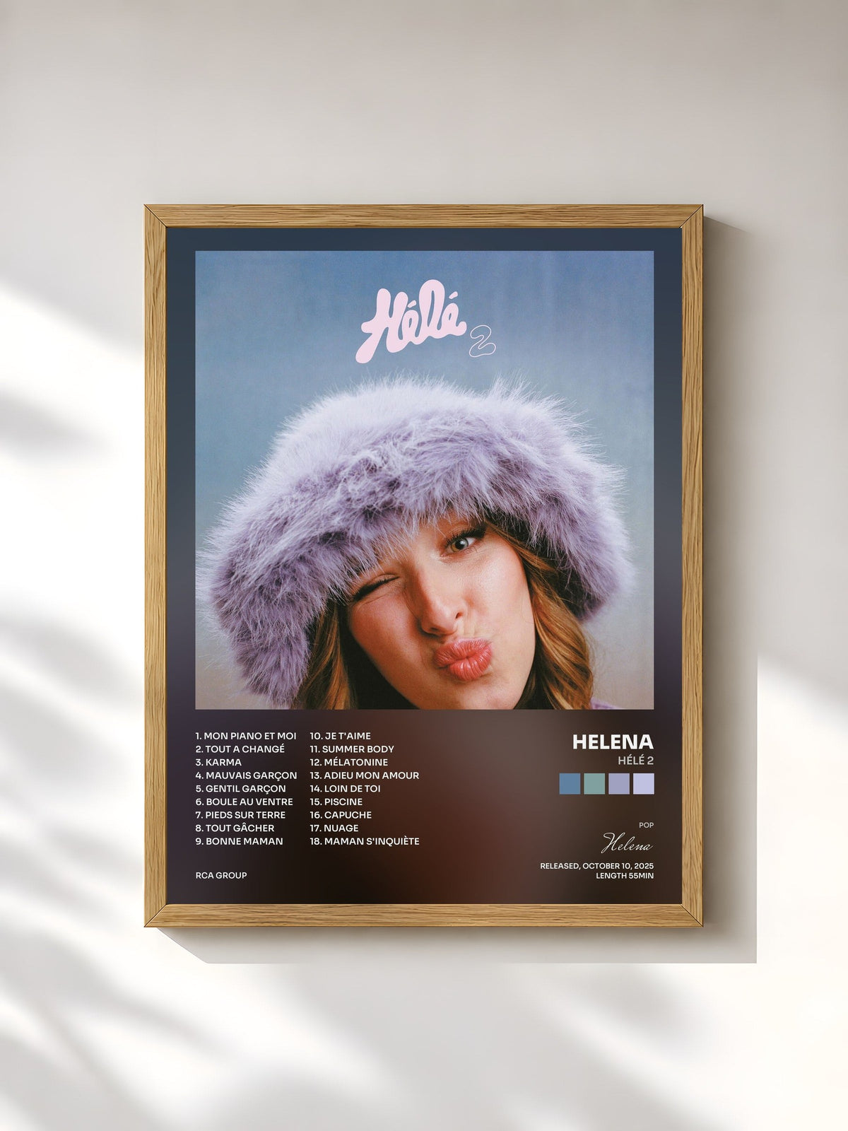 #bois Tableau de l'album Hélé 2 de Helena, cadre en bois brut, imprimé et encadré en France