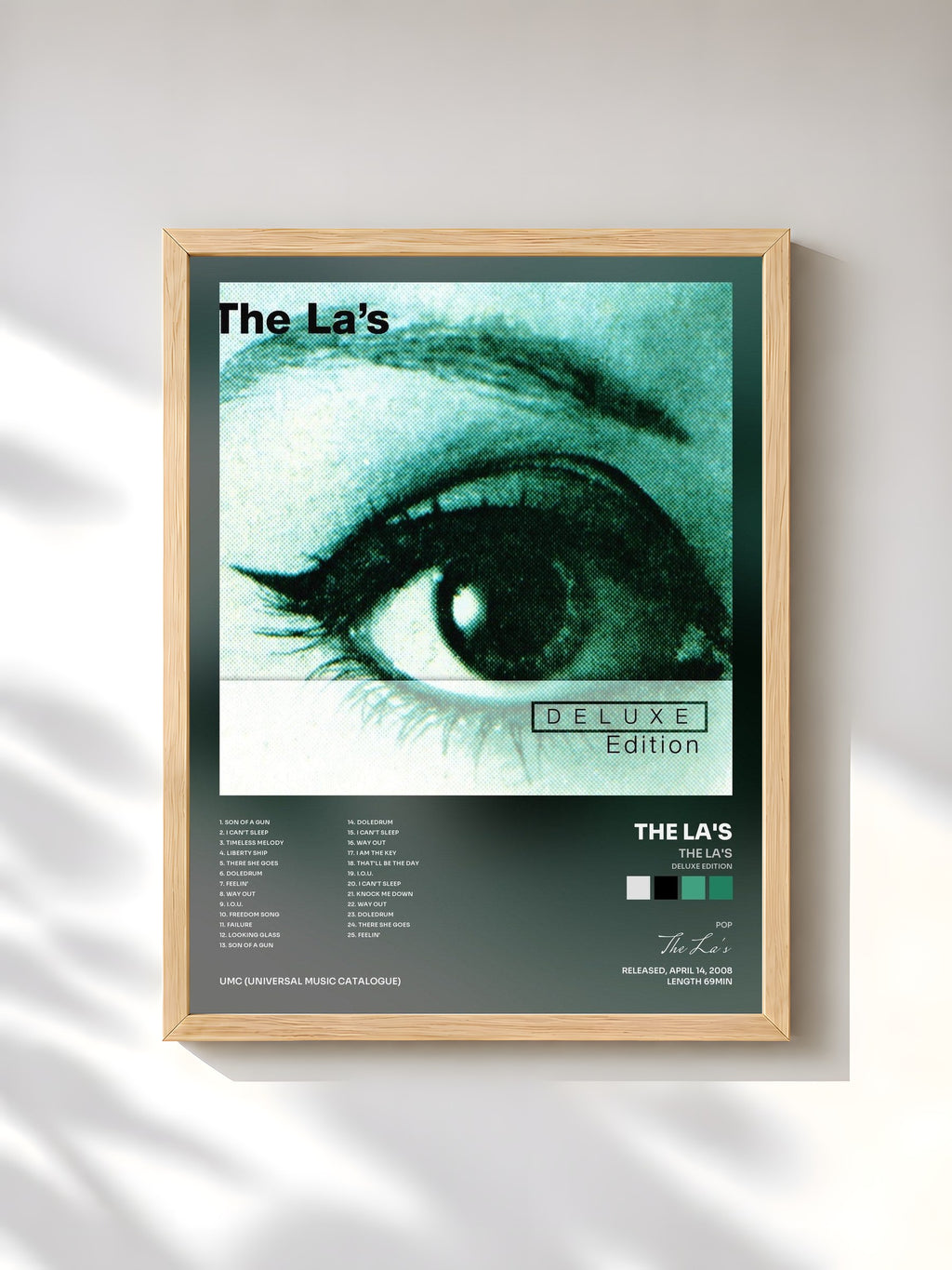 #bois Tableau de l'album The La's (Deluxe Edition) de The La's, cadre en bois brut, imprimé et encadré en France