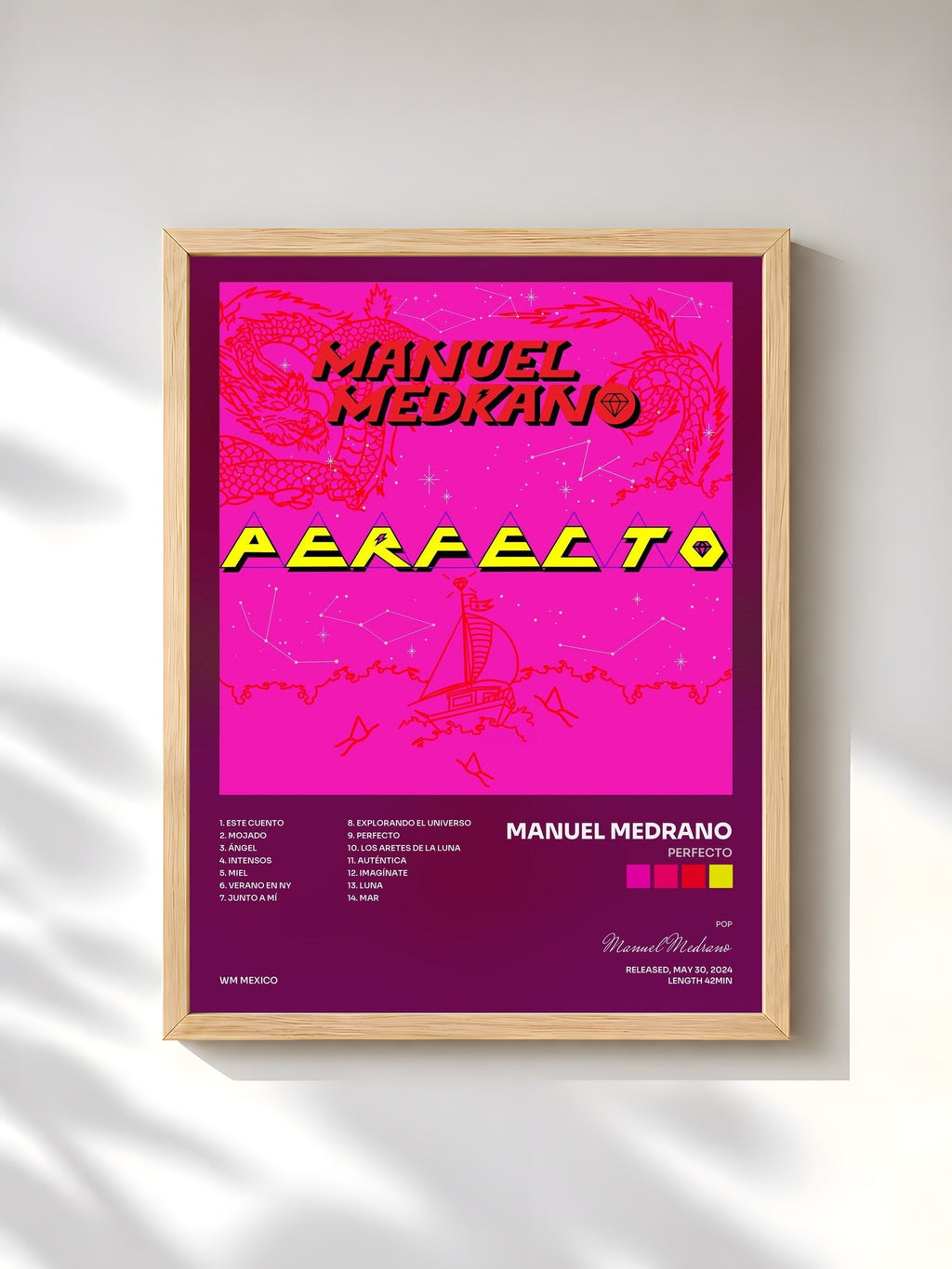 #bois Tableau de l'album PERFECTO de Manuel Medrano, cadre en bois brut, imprimé et encadré en France