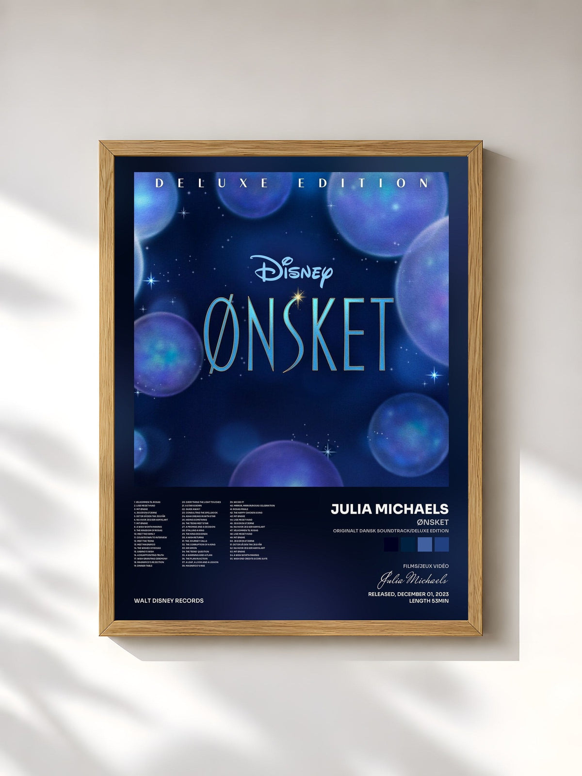 #bois Tableau de l'album Ønsket (Originalt Dansk Soundtrack/Deluxe Edition) de Julia Michaels, cadre en bois brut, imprimé et encadré en France