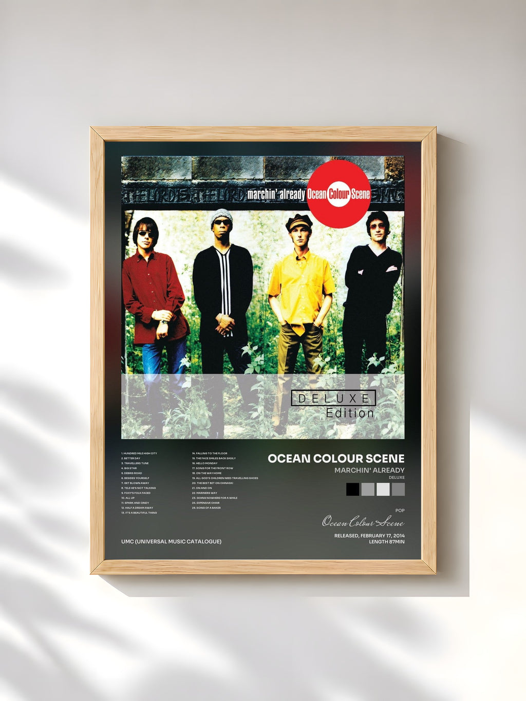 #bois Tableau de l'album Marchin' Already (Deluxe) de Ocean Colour Scene, cadre en bois brut, imprimé et encadré en France