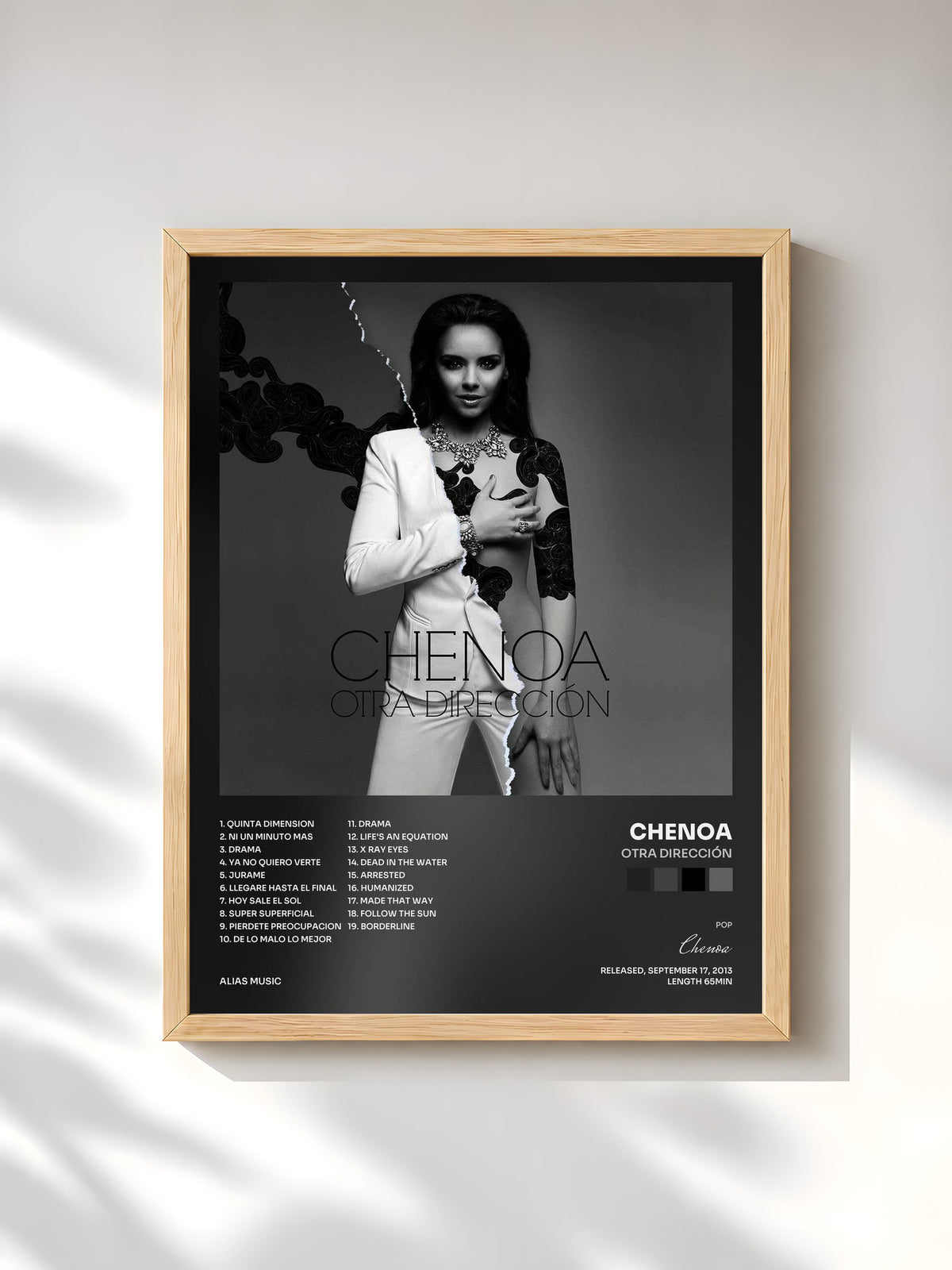 #bois Tableau de l'album Otra Dirección de Chenoa, cadre en bois brut, imprimé et encadré en France