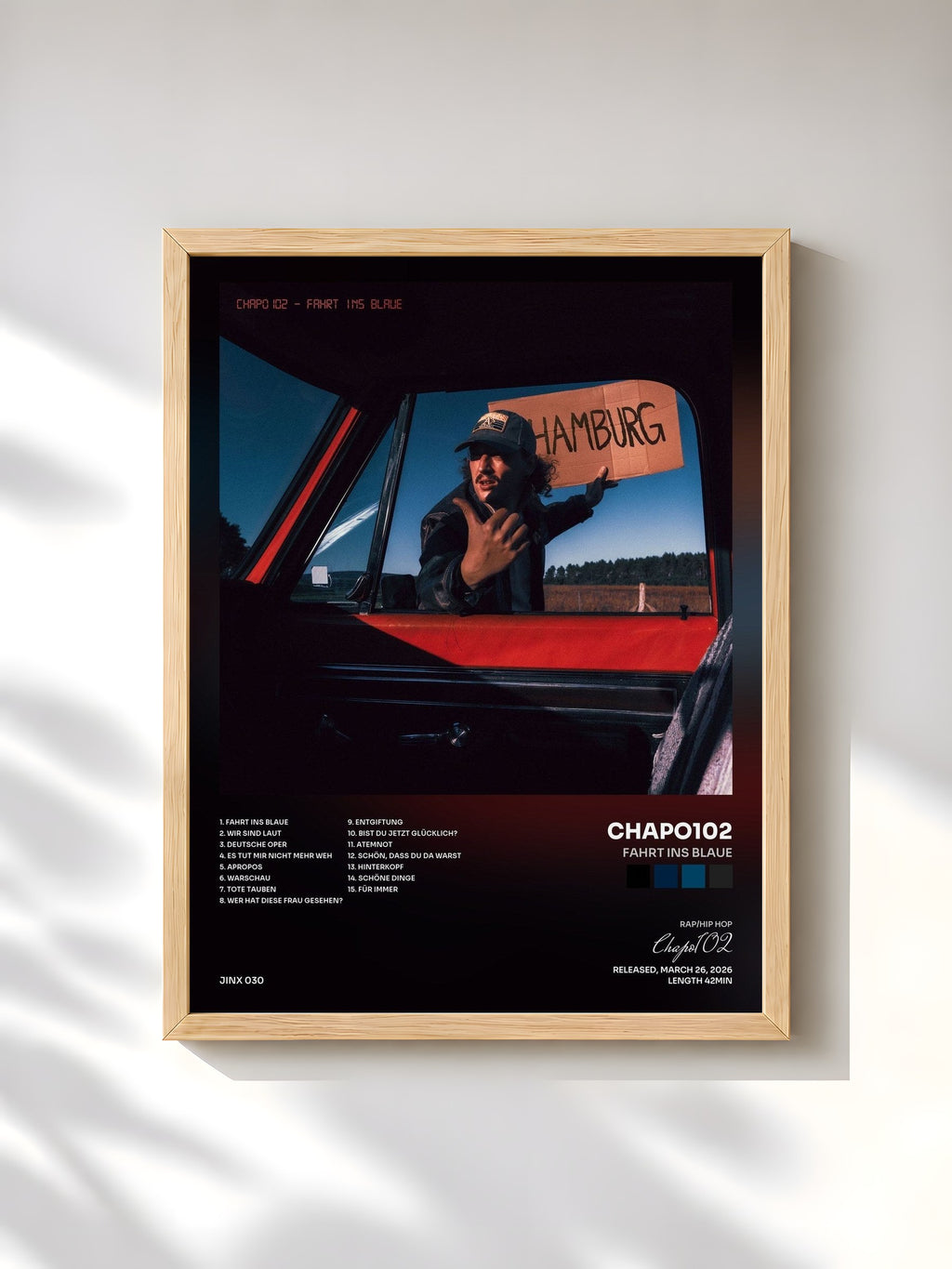 #bois Tableau de l'album Fahrt ins Blaue de Chapo102, cadre en bois brut, imprimé et encadré en France