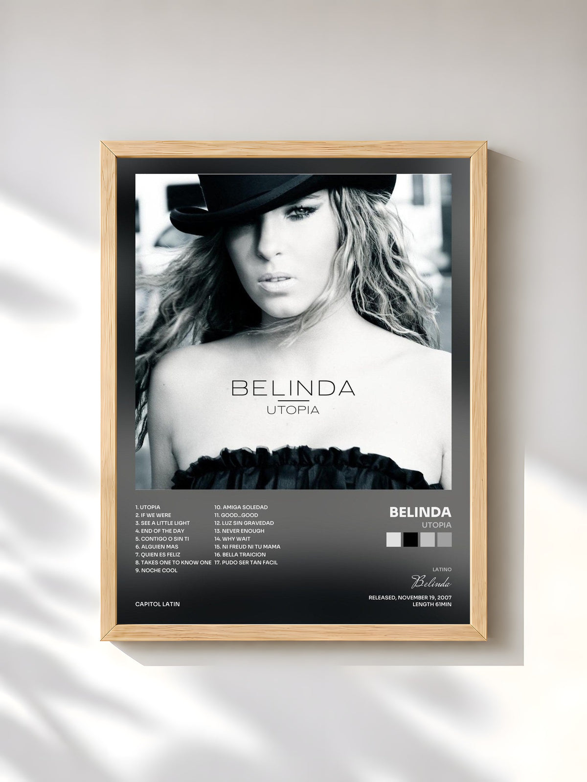 #bois Tableau de l'album Utopia de Belinda, cadre en bois brut, imprimé et encadré en France